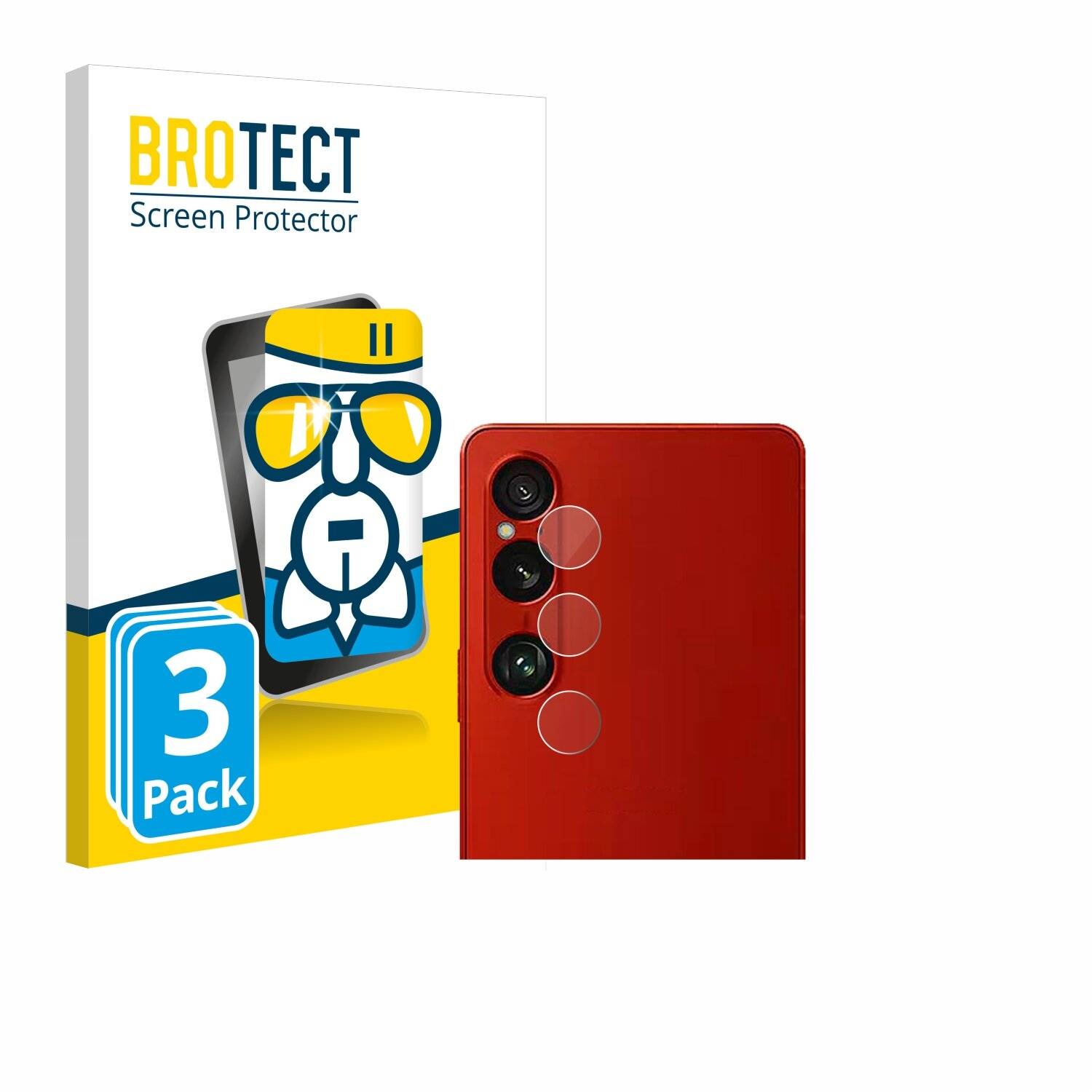3x BROTECT AirGlass Glas Panzer-Folie für Sony Xperia 1 VI (NUR Kameraschutz) -