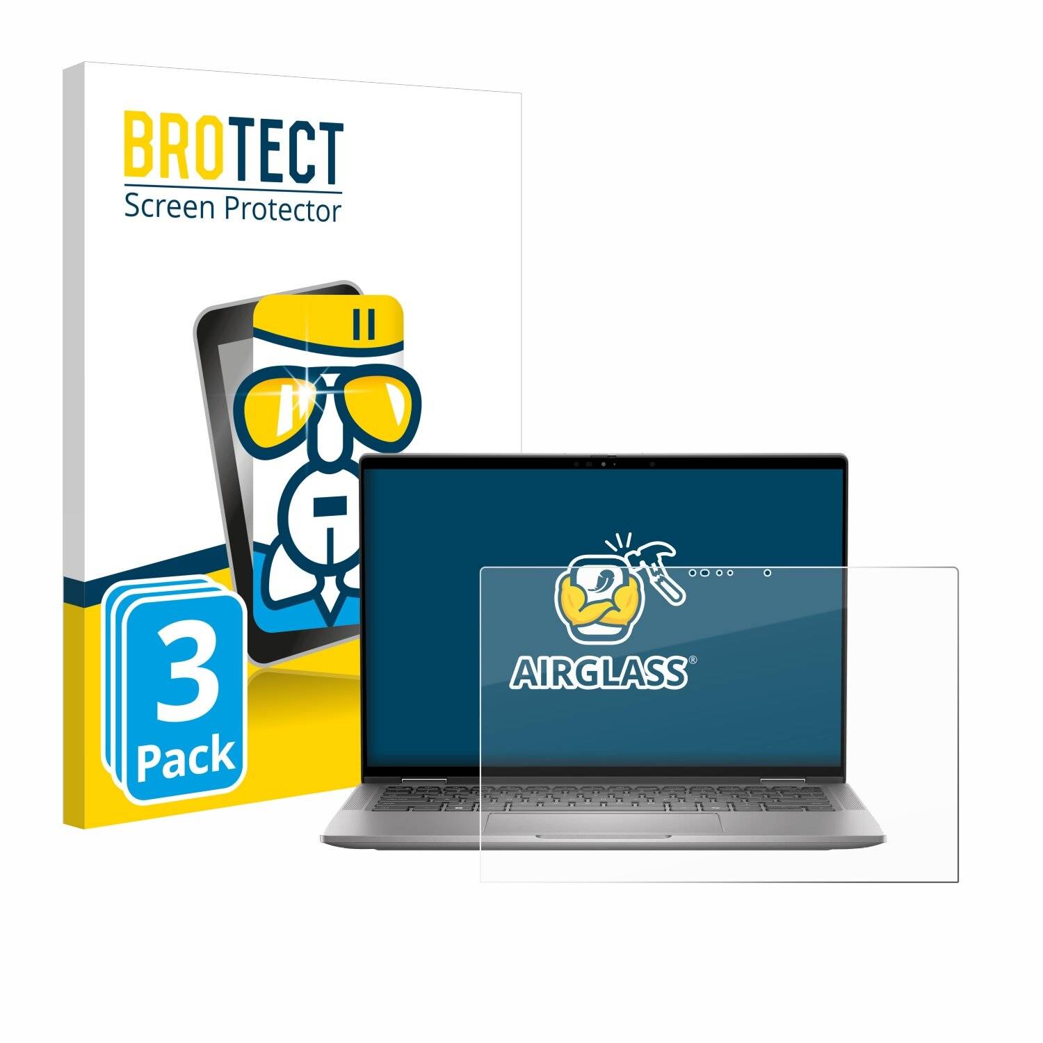 3x BROTECT AirGlass Glas Panzer-Folie für Dell Latitude 7350 2-in-1 -