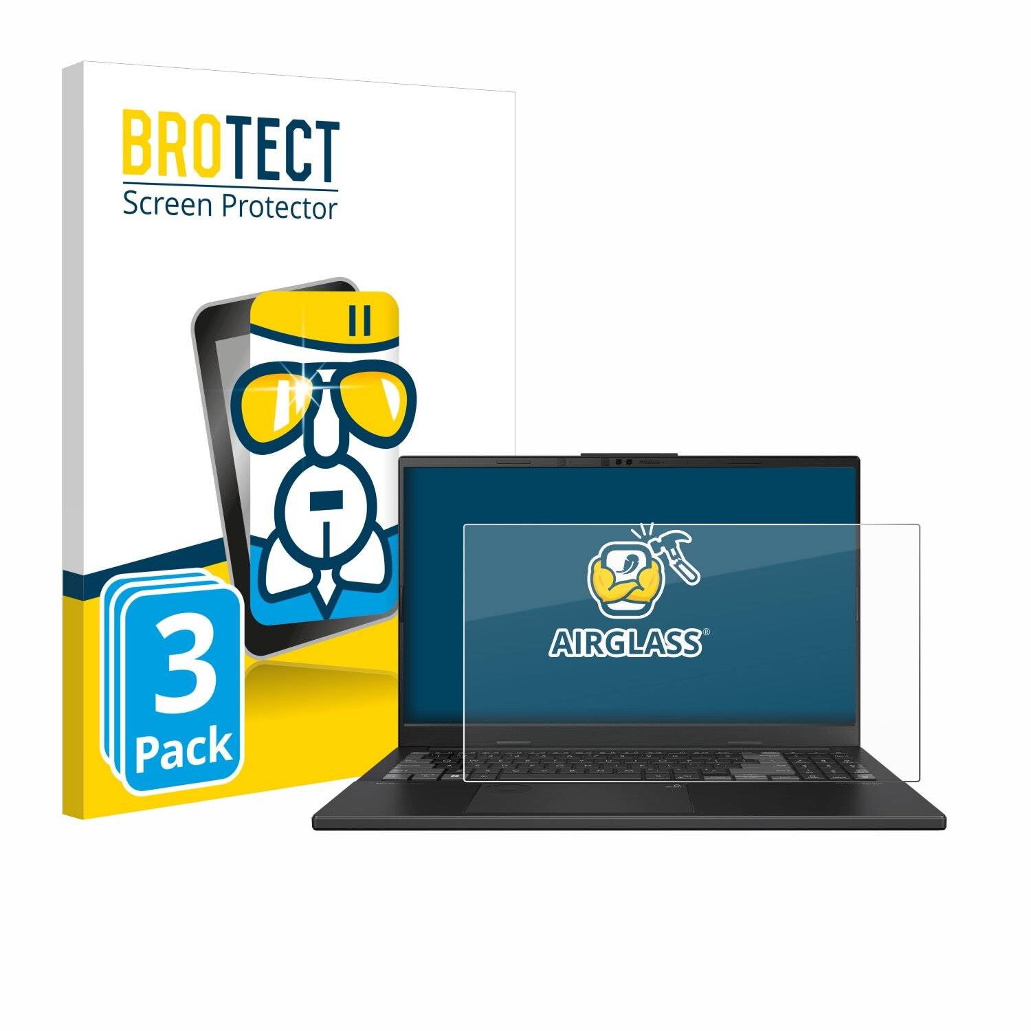 3x BROTECT AirGlass Glas Panzer-Folie für ASUS VivoBook Pro 15 OLED N6506 -