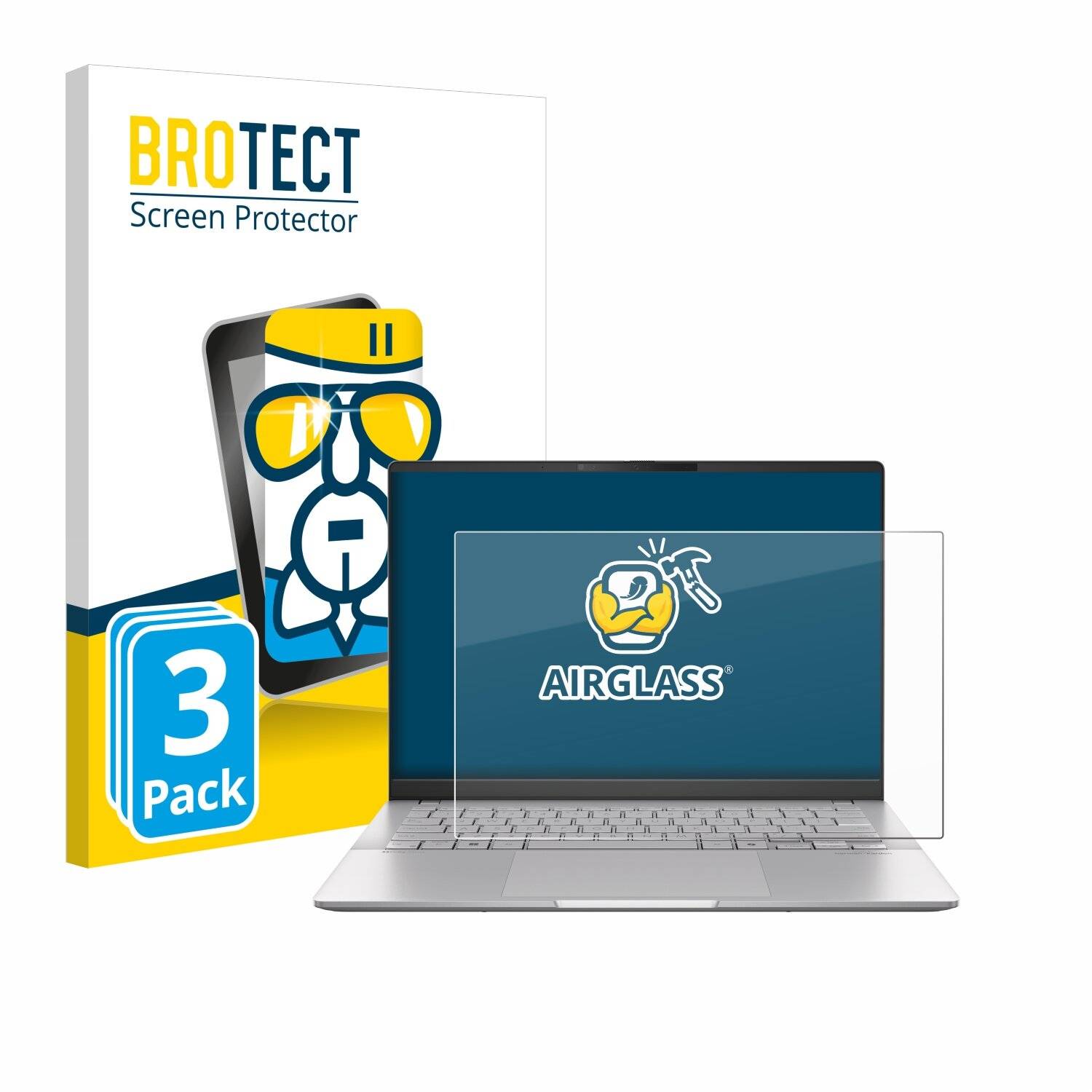 3x BROTECT AirGlass Glas Panzer-Folie für ASUS Vivobook S 14 OLED M5406 -