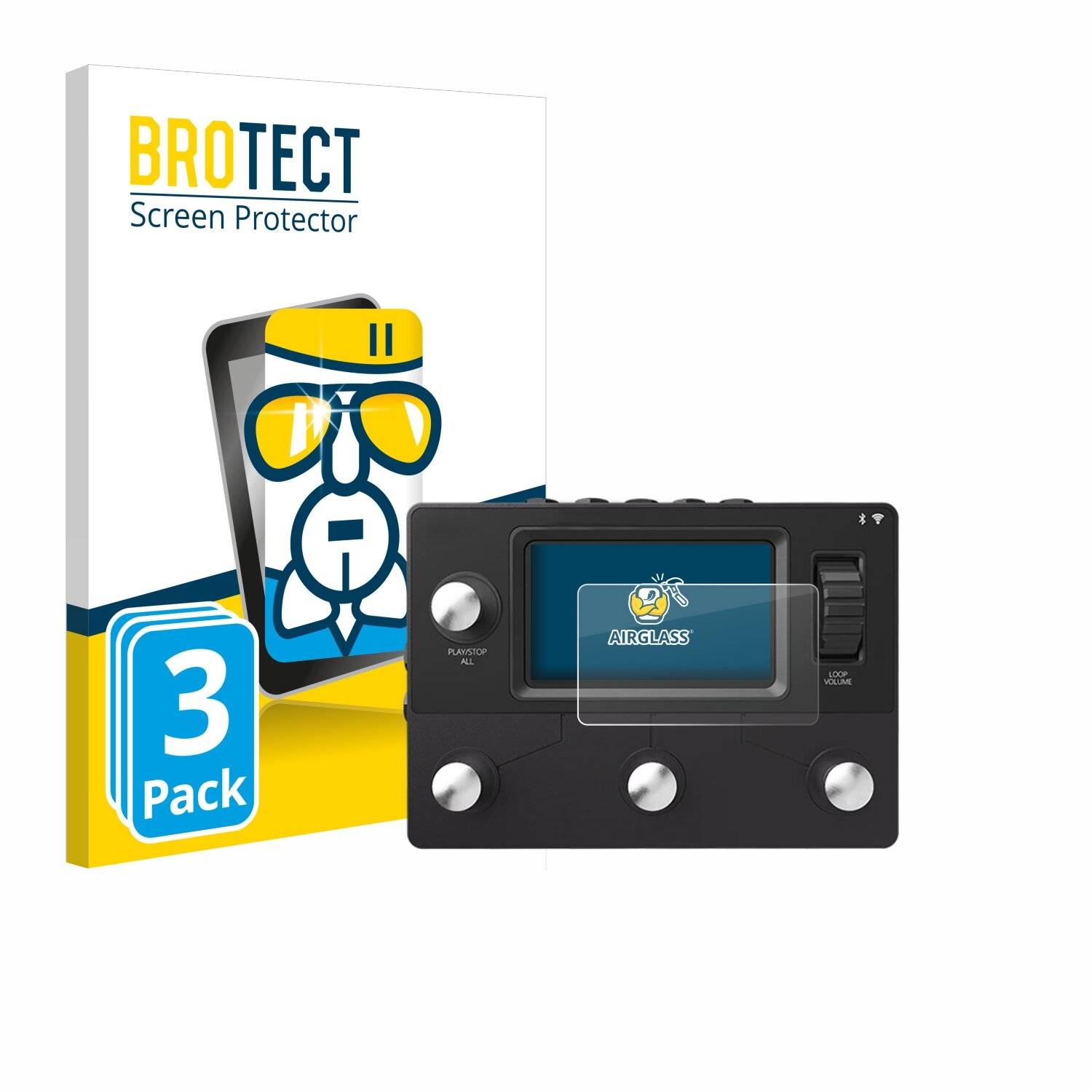 3x BROTECT AirGlass Glas Panzer-Folie für Singular Sound Aeros Loop Studio -