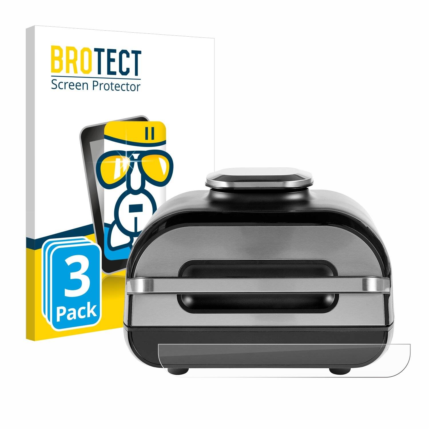 3x BROTECT AirGlass Glas Panzer-Folie für Ninja Foodi MAX Grill & Heißluftfritteuse AG551EU