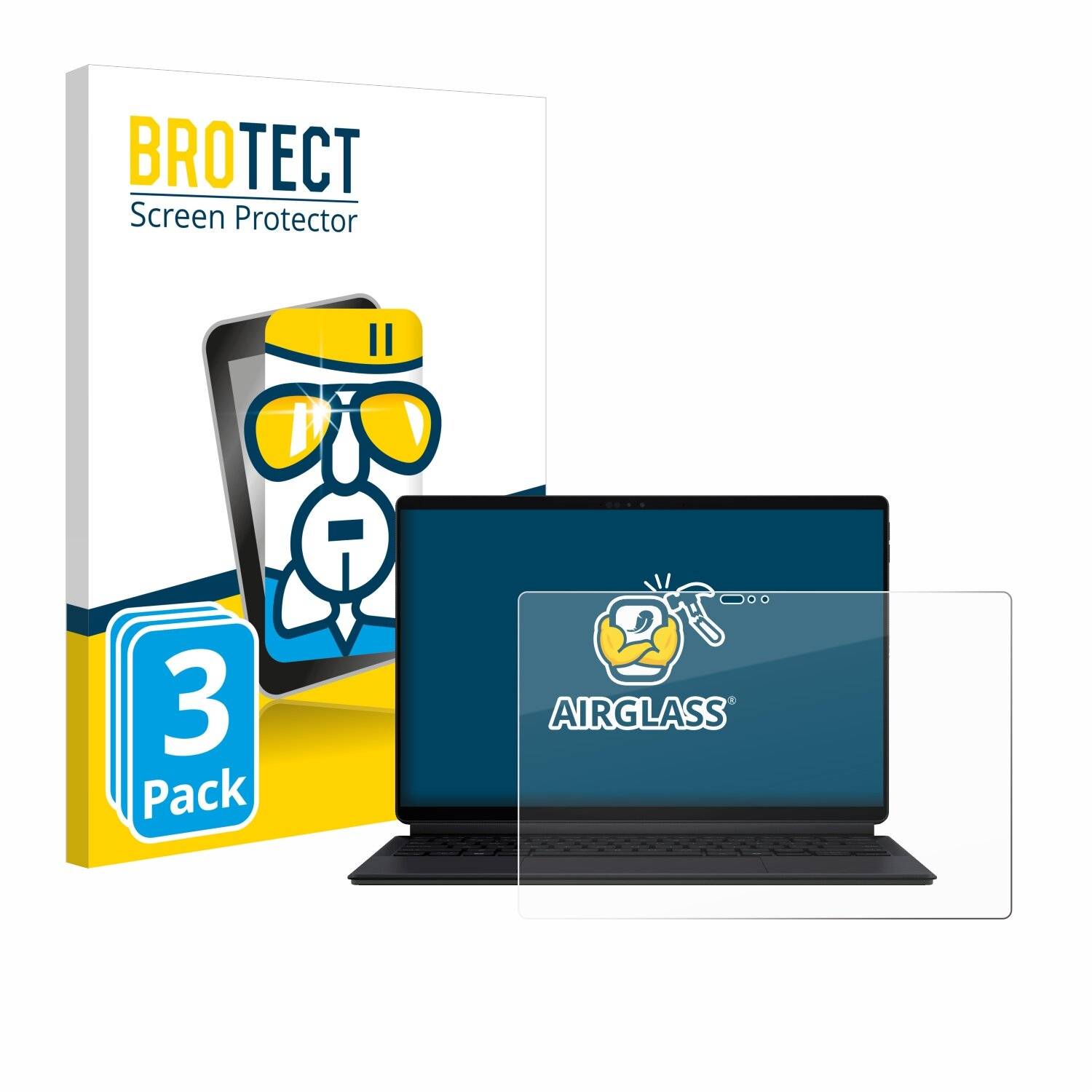 3x BROTECT AirGlass Glas Panzer-Folie für ASUS ProArt PZ13 -