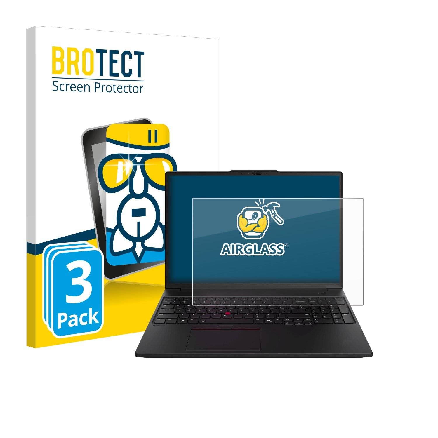 3x BROTECT AirGlass Glas Panzer-Folie für Lenovo ThinkPad P16s Gen 3 -