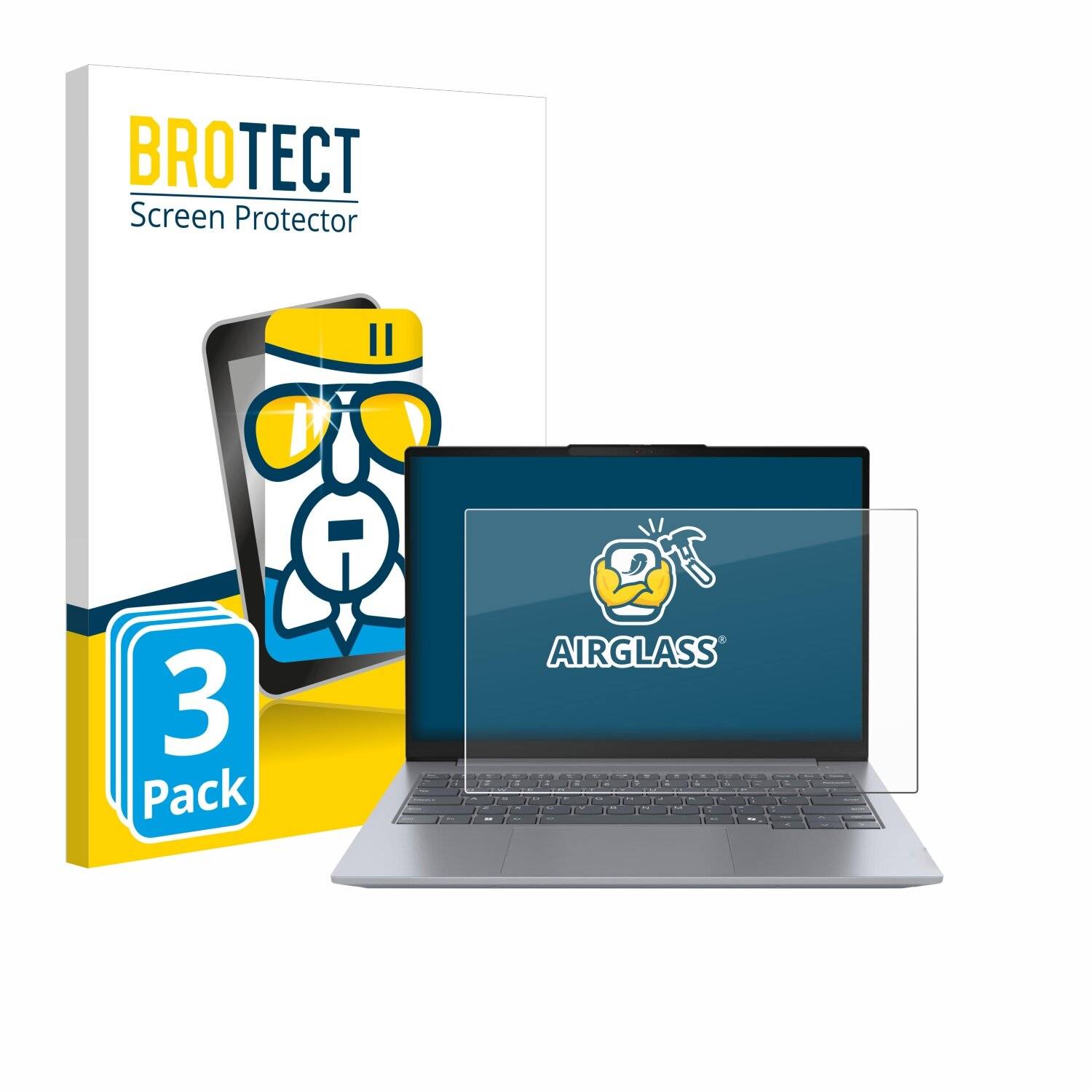 3x BROTECT AirGlass Glas Panzer-Folie für Lenovo ThinkBook 14 Gen 7 -