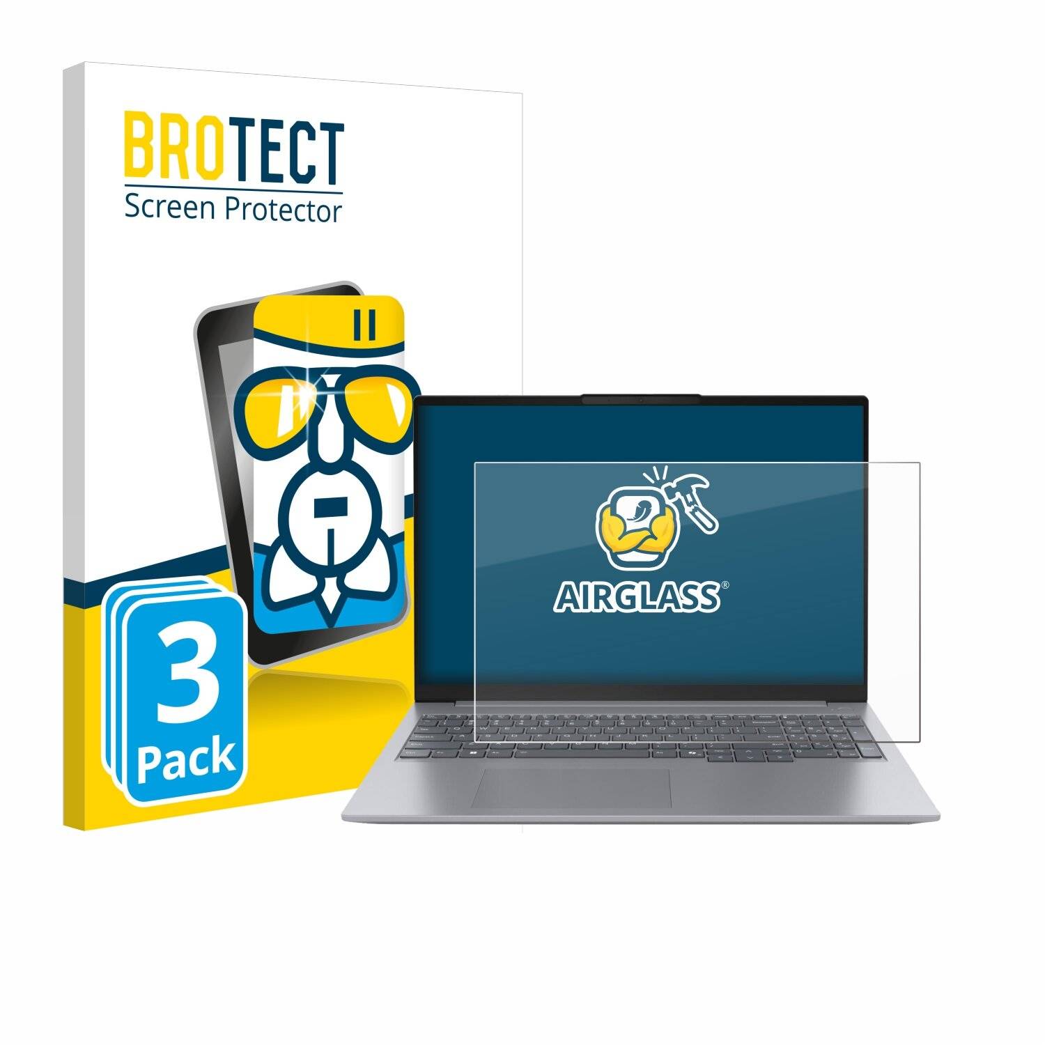 3x BROTECT AirGlass Glas Panzer-Folie für Lenovo ThinkBook 16 Gen 7 -