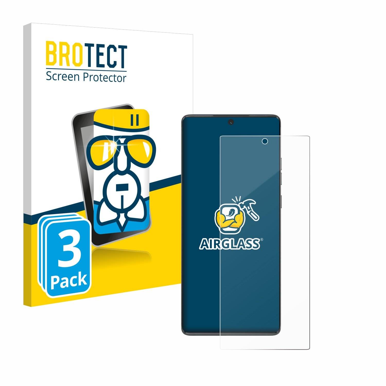 3x BROTECT AirGlass Glas Panzer-Folie für Motorola Moto G85 -