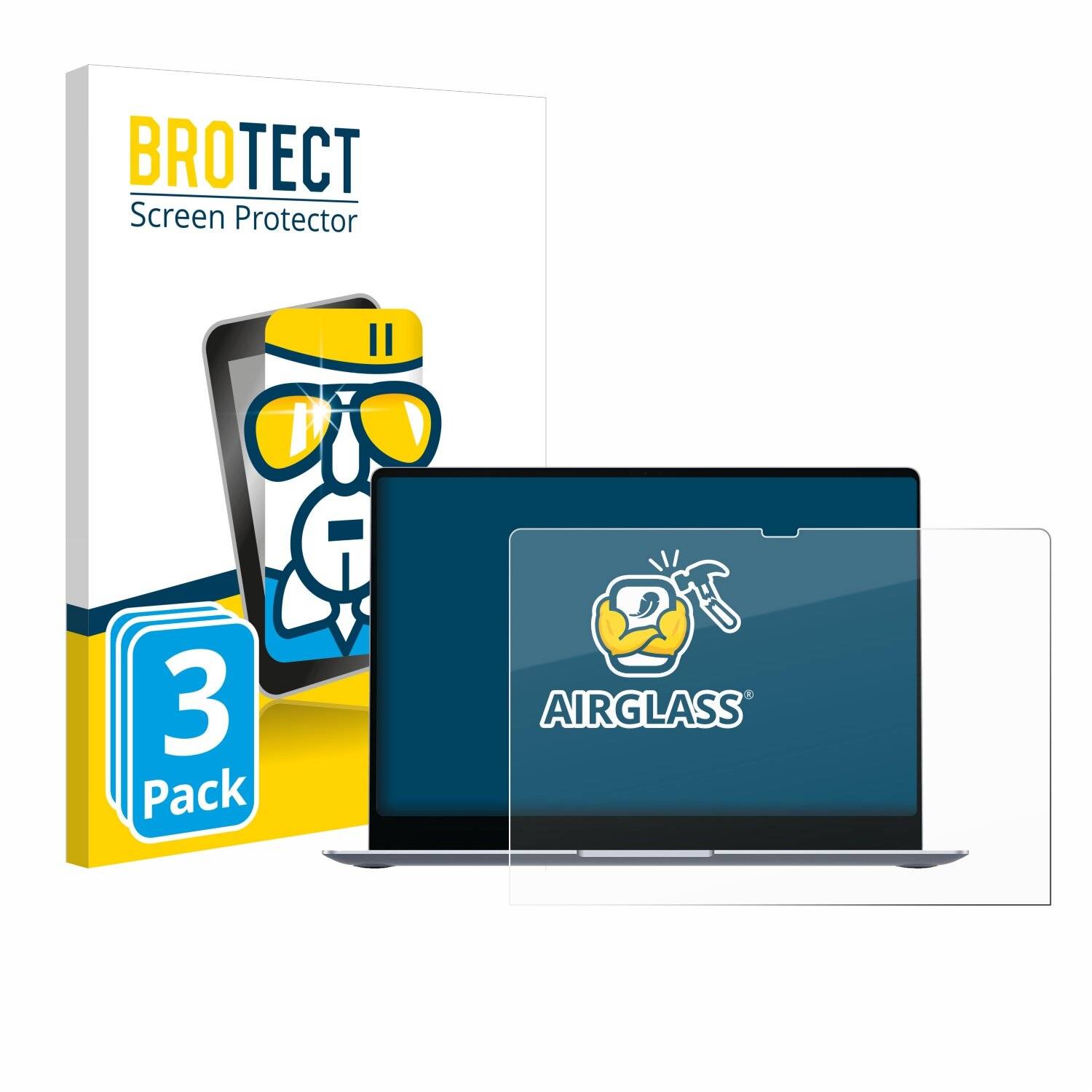 3x BROTECT AirGlass Glas Panzer-Folie für Samsung Galaxy Book4 Edge 14 -