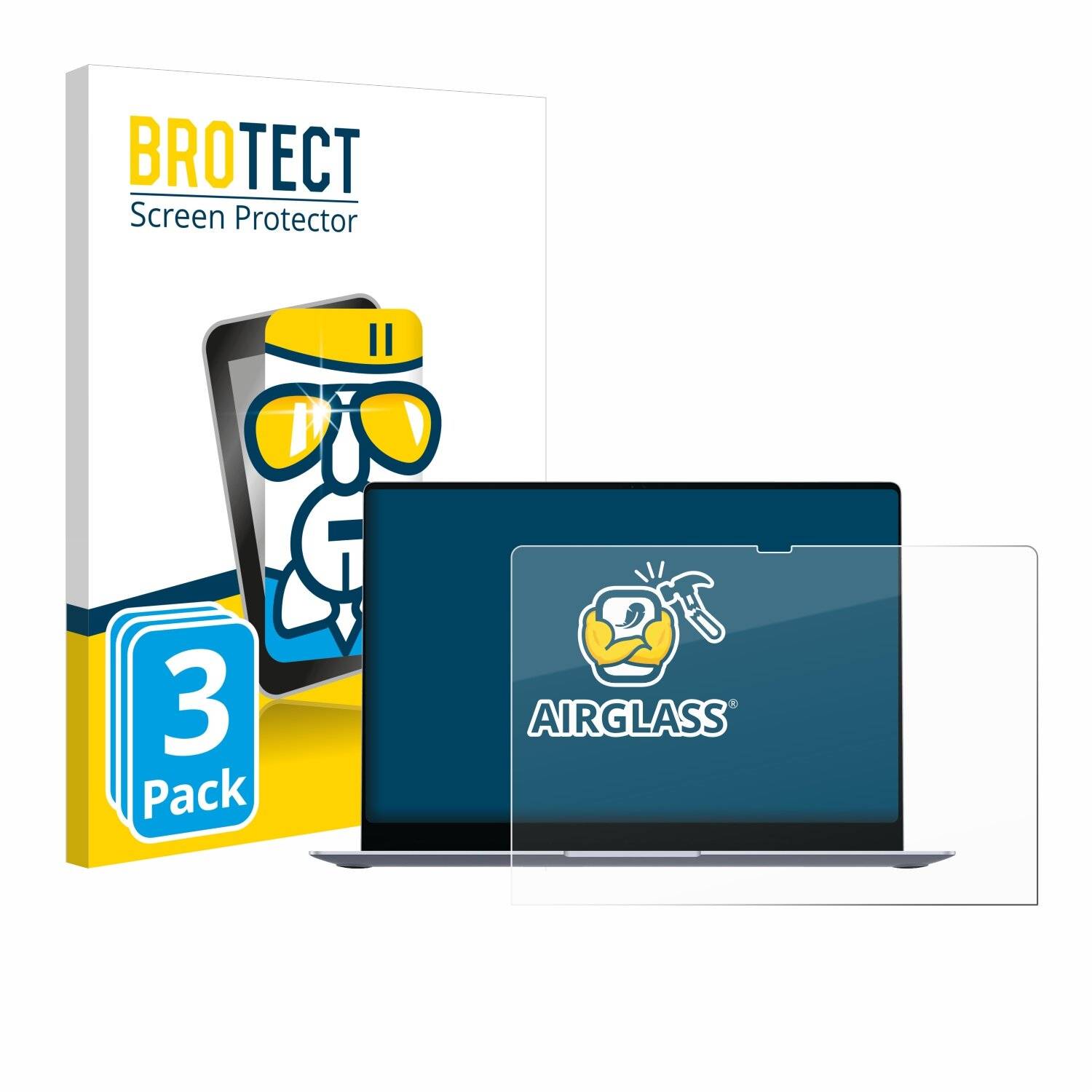 3x BROTECT AirGlass Glas Panzer-Folie für Samsung Galaxy Book4 Edge 16 -