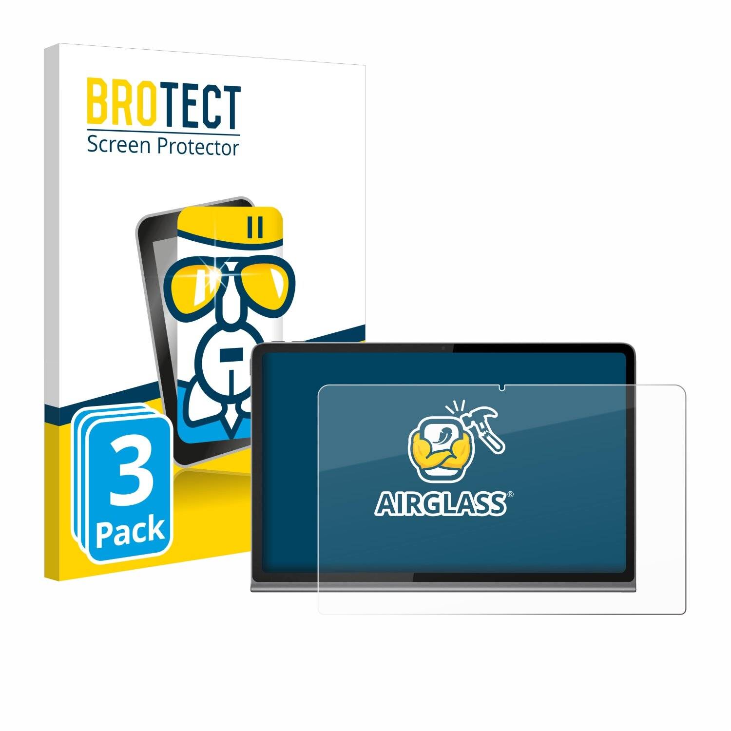 3x BROTECT AirGlass Glas Panzer-Folie für Lenovo Tab Plus -