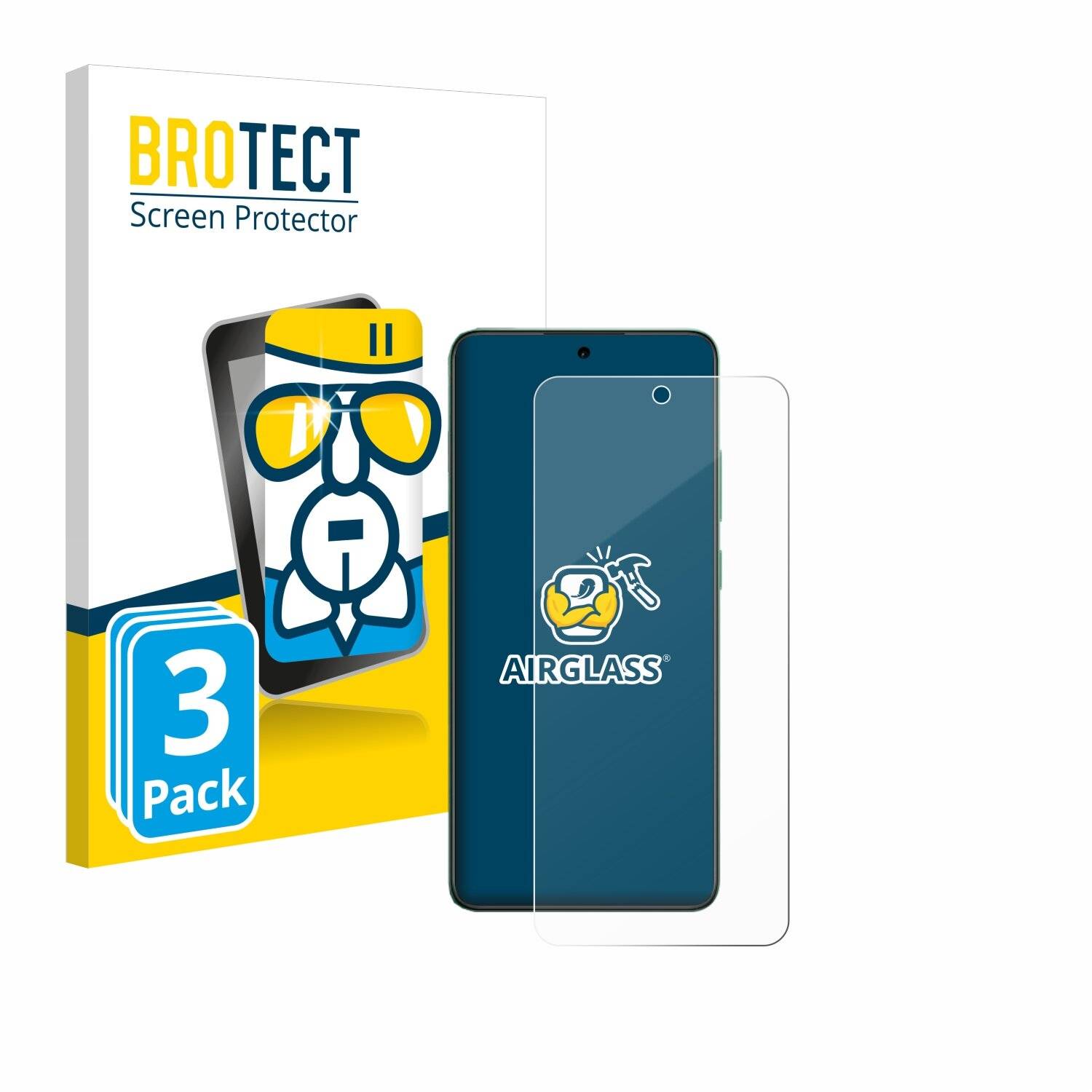 3x BROTECT AirGlass Glas Panzer-Folie für Oppo Reno 12 F 5G -