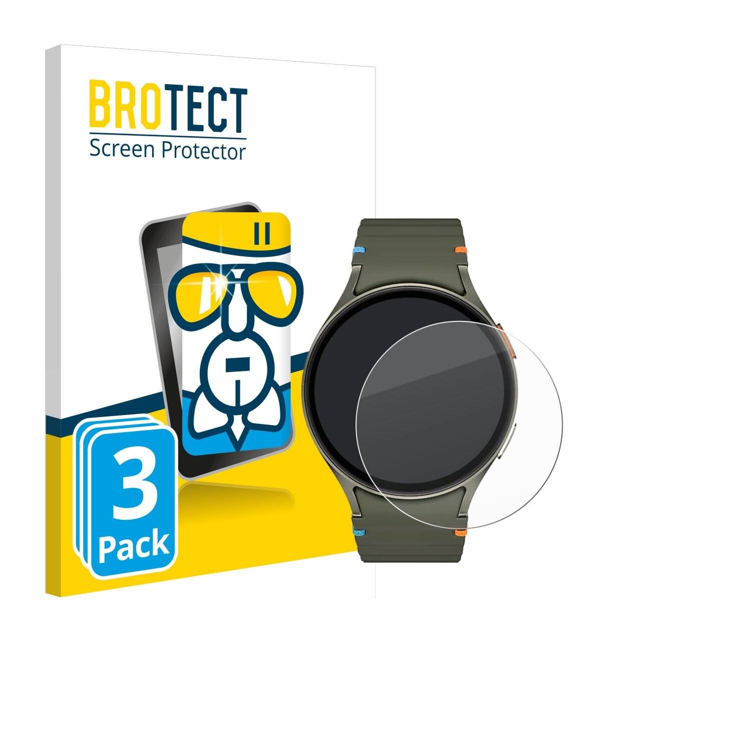 3x BROTECT AirGlass Glas Panzer-Folie für Samsung Galaxy Watch 7 (44 mm) -