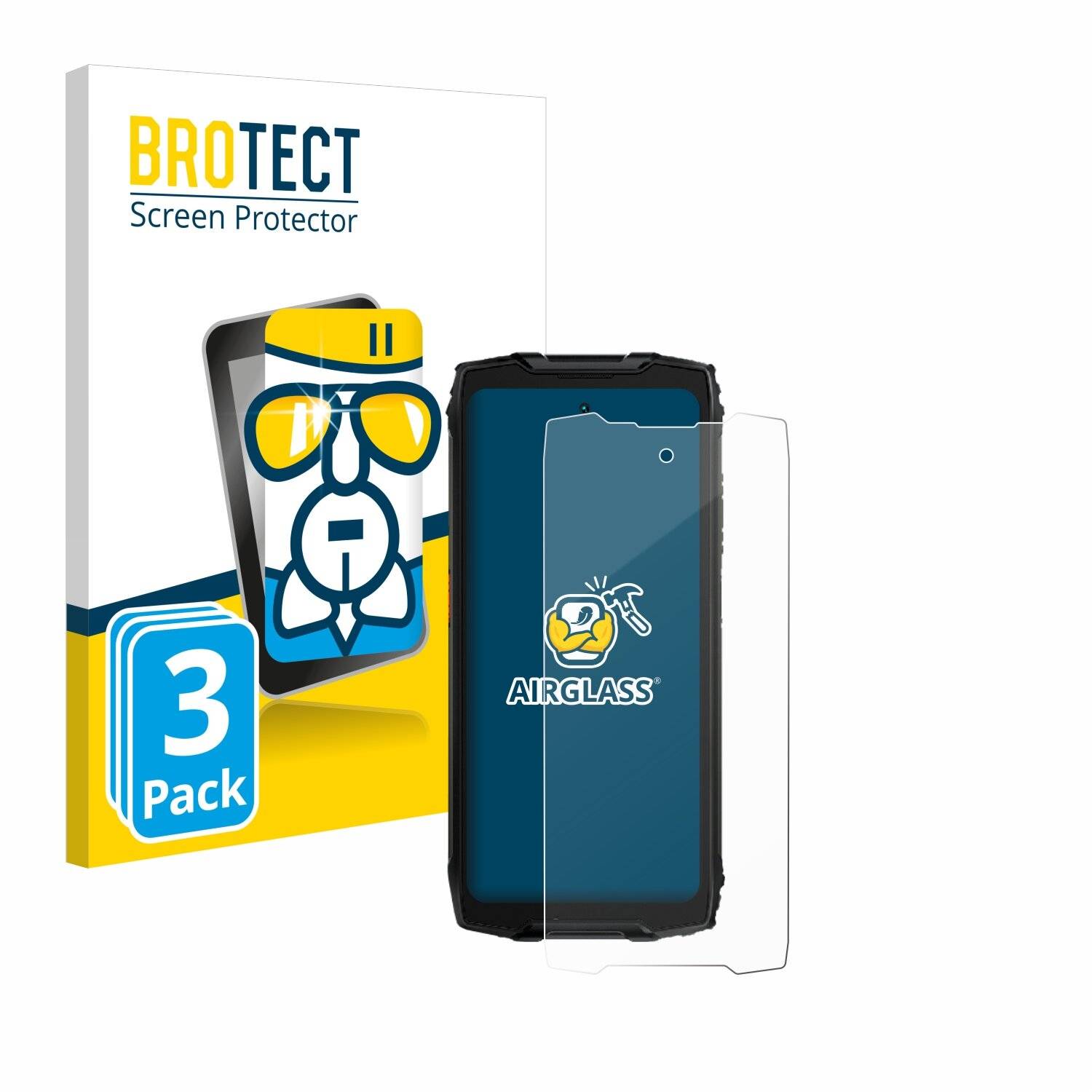 3x BROTECT AirGlass Glas Panzer-Folie für Blackview BV9300 Pro -