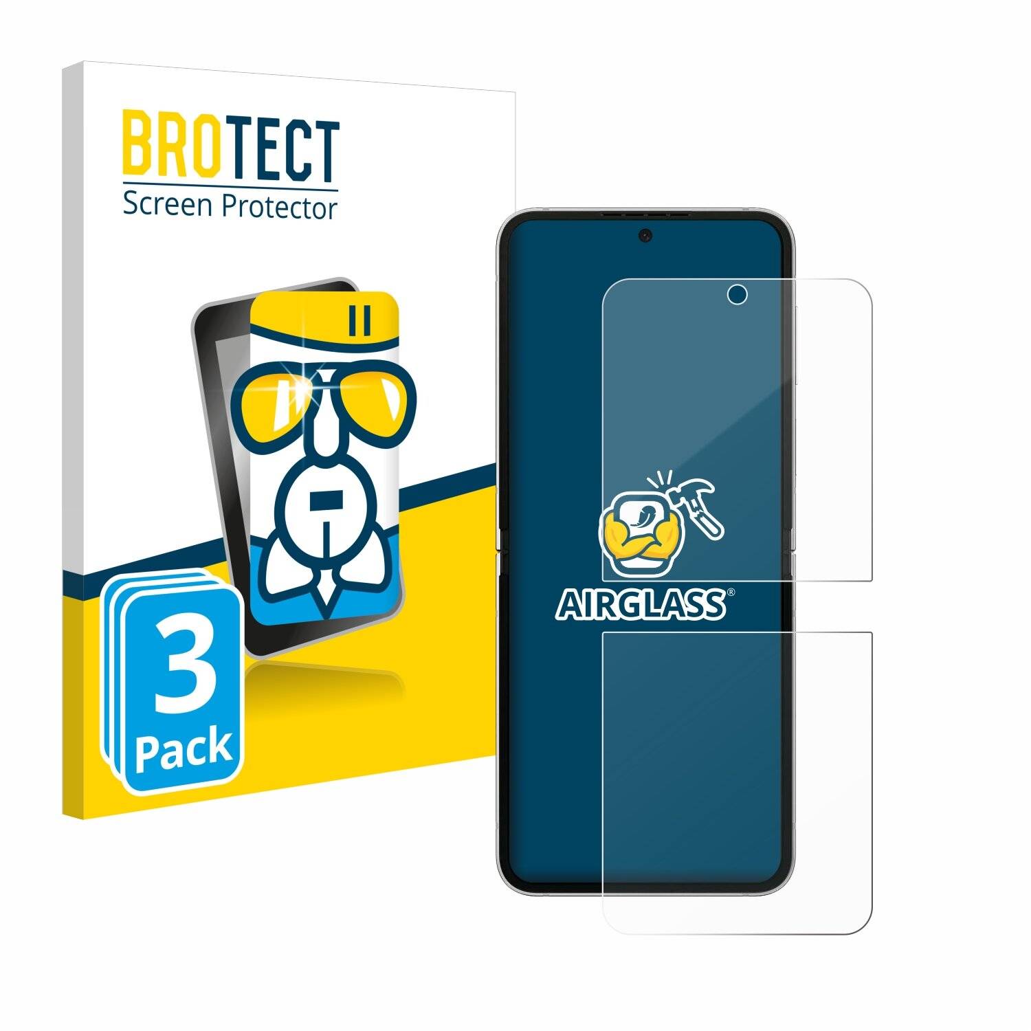 3x BROTECT AirGlass Glas Panzer-Folie für Samsung Galaxy Z Flip6 -