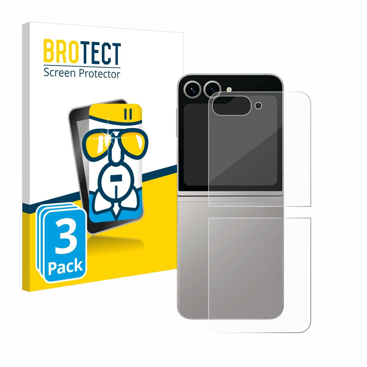 3x BROTECT AirGlass Glas Panzer-Folie für Samsung Galaxy Z Flip6 (Rückseite) -