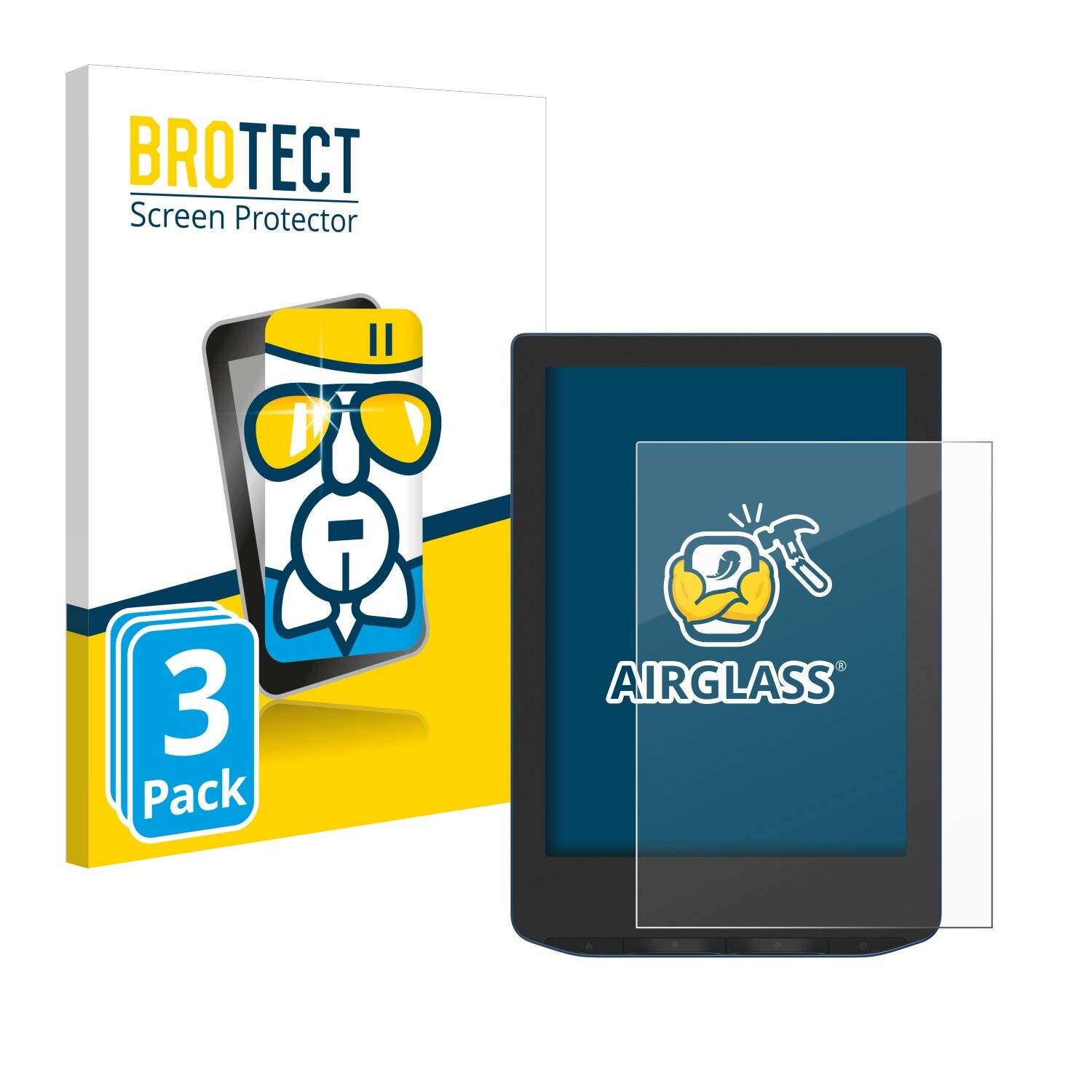3x BROTECT AirGlass Glas Panzer-Folie für PocketBook Verse Pro Color -