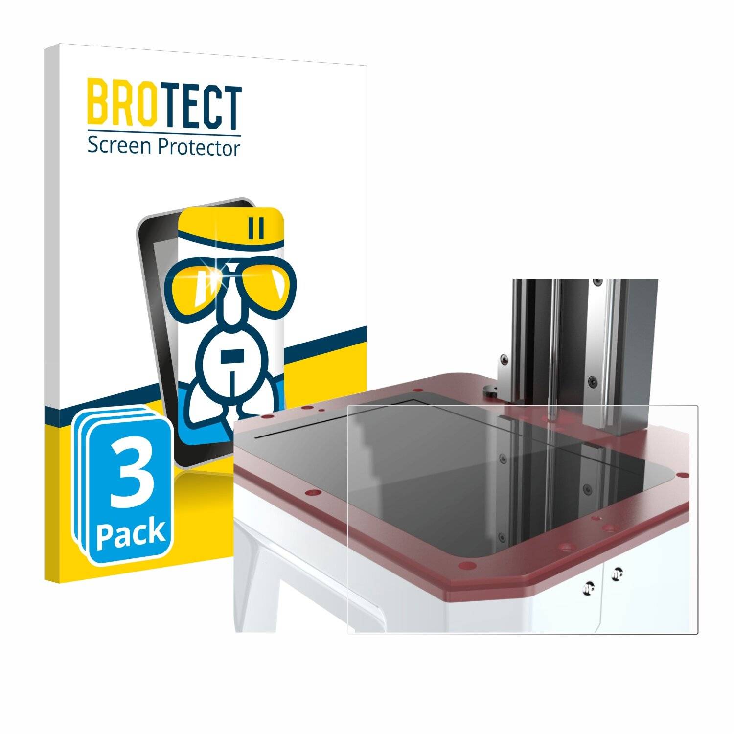 3x BROTECT AirGlass Glas Panzer-Folie für Flashforge Foto 9.25 6K monochrome screen -