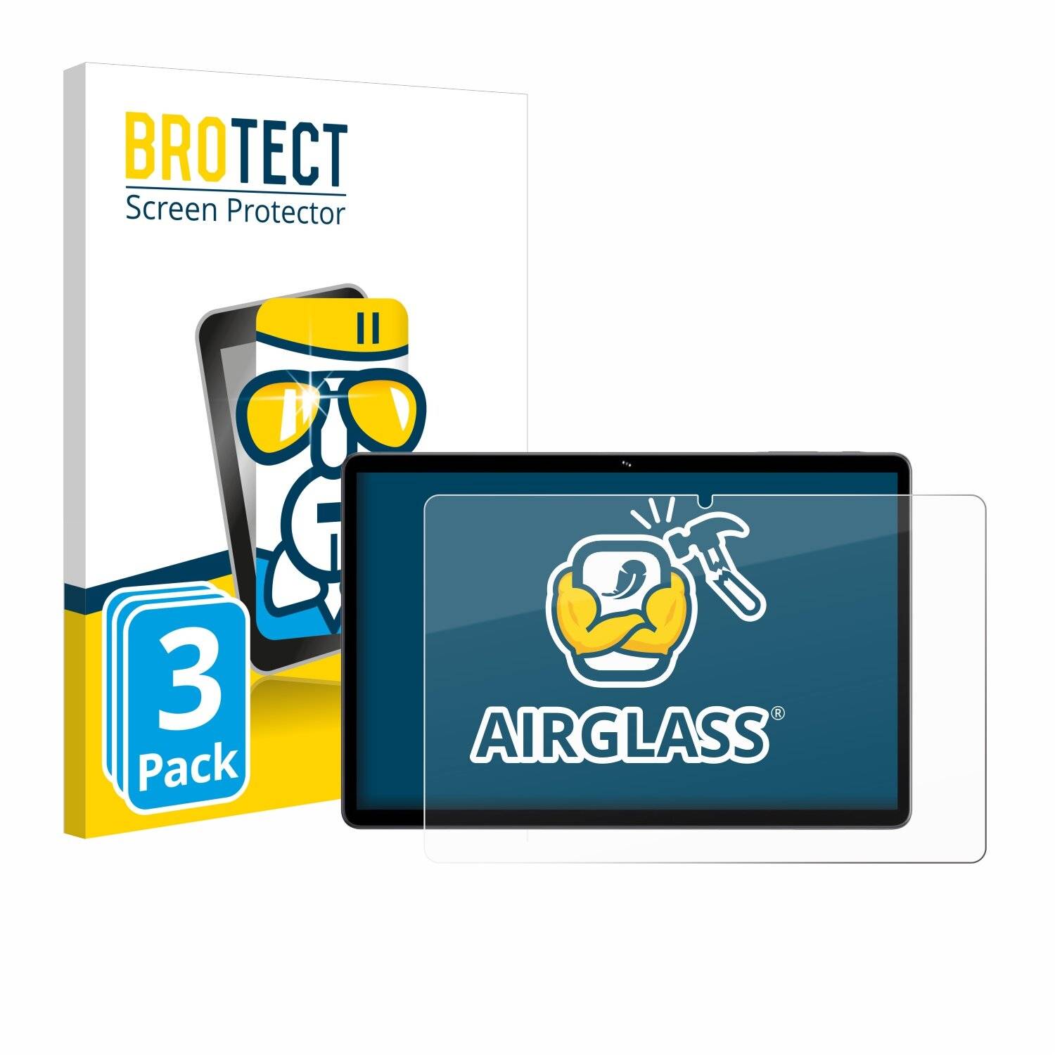 3x BROTECT AirGlass Glas Panzer-Folie für Chuwi Hi10 XPro -