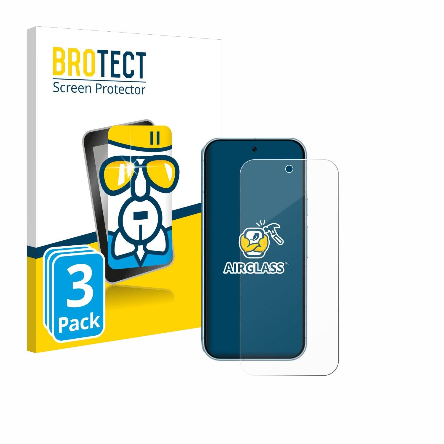3x BROTECT AirGlass Glas Panzer-Folie für Google Pixel 9 -