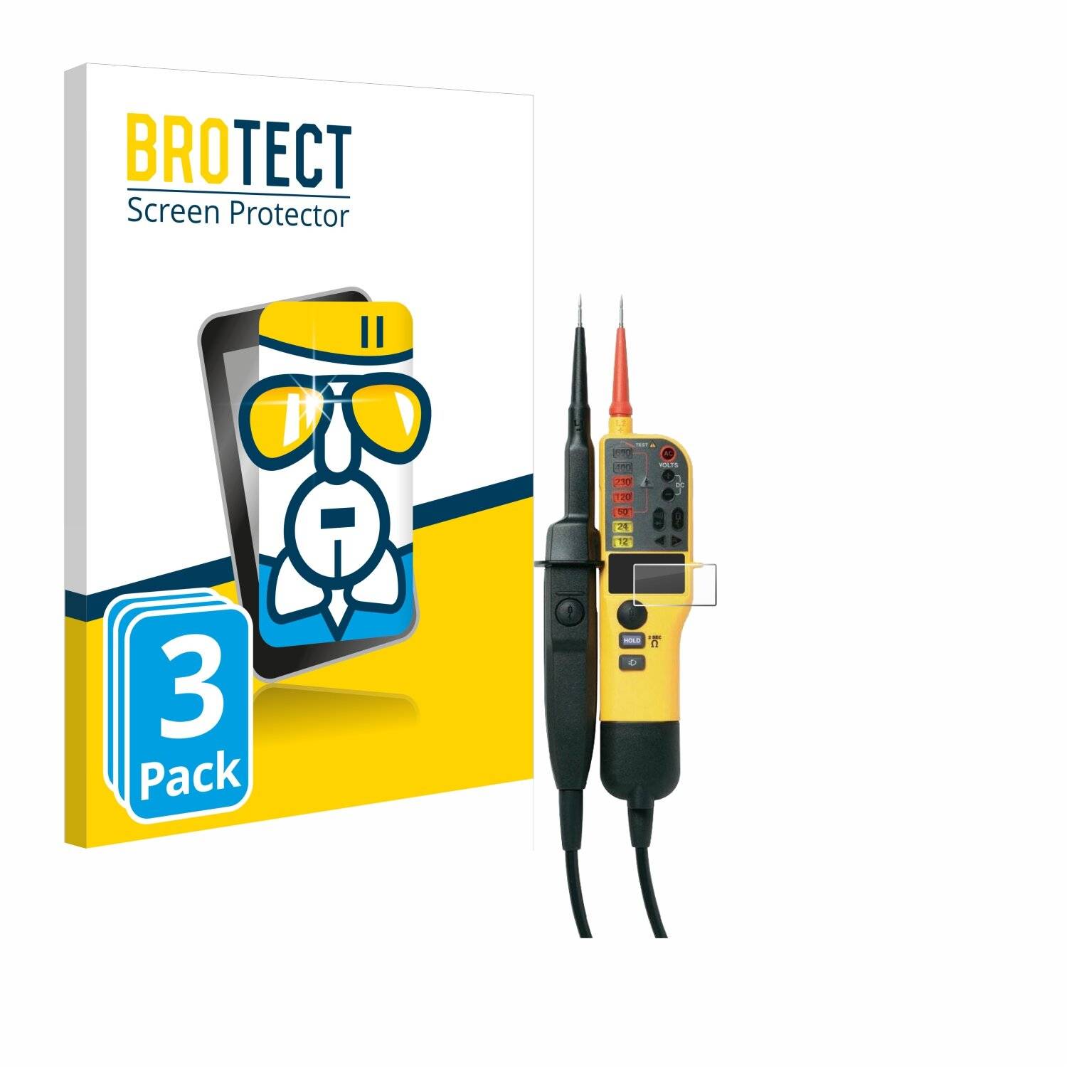 3x BROTECT AirGlass Glas Panzer-Folie für Fluke T150 -