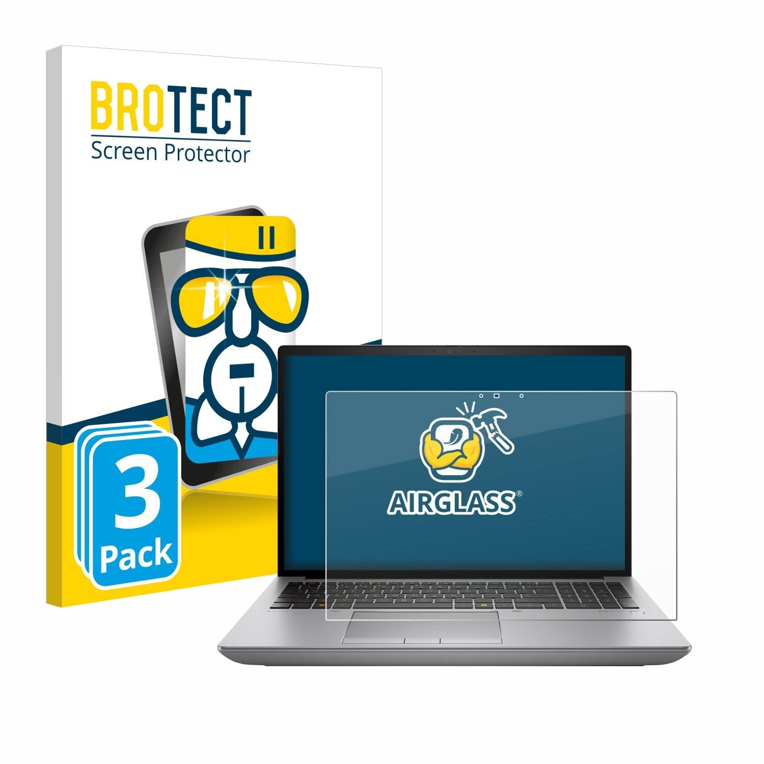 3x BROTECT AirGlass Glas Panzer-Folie für HP ZBook Fury 16 G11 -