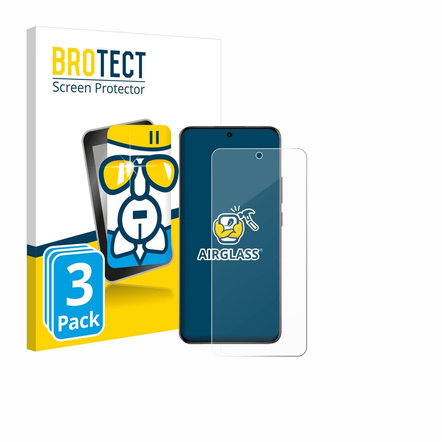 3x BROTECT AirGlass Glas Panzer-Folie für Oppo Reno 12 Pro -