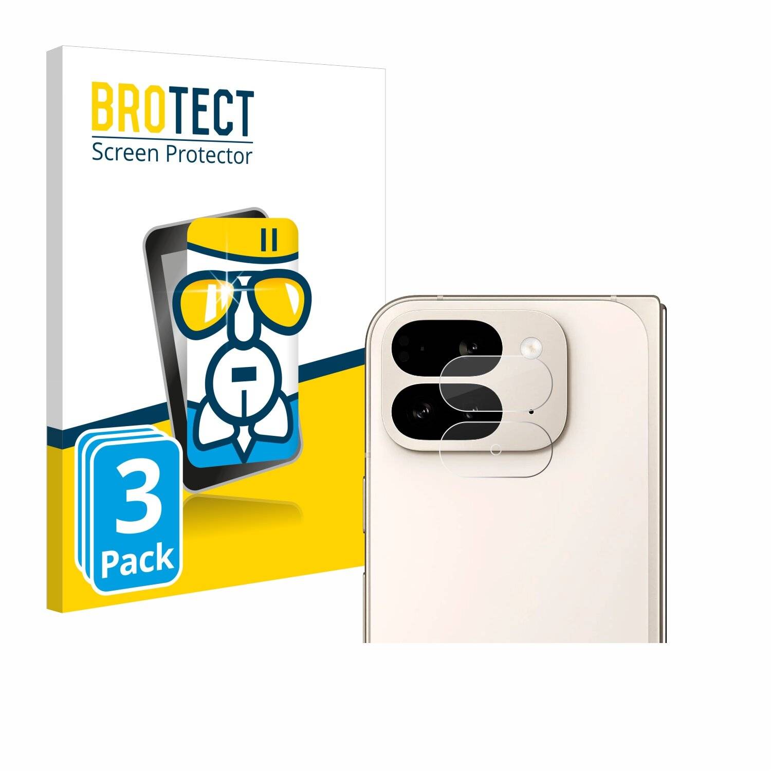 3x BROTECT AirGlass Glas Panzer-Folie für Google Pixel 9 Pro Fold (NUR Kameraschutz) -