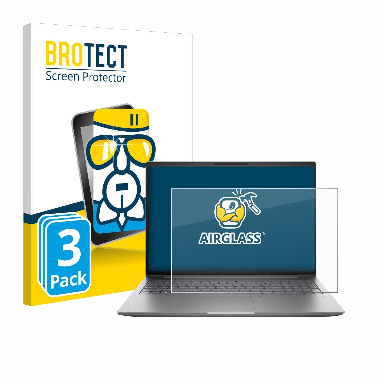 3x BROTECT AirGlass Glas Panzer-Folie für HP Zbook Power 15 G11 -