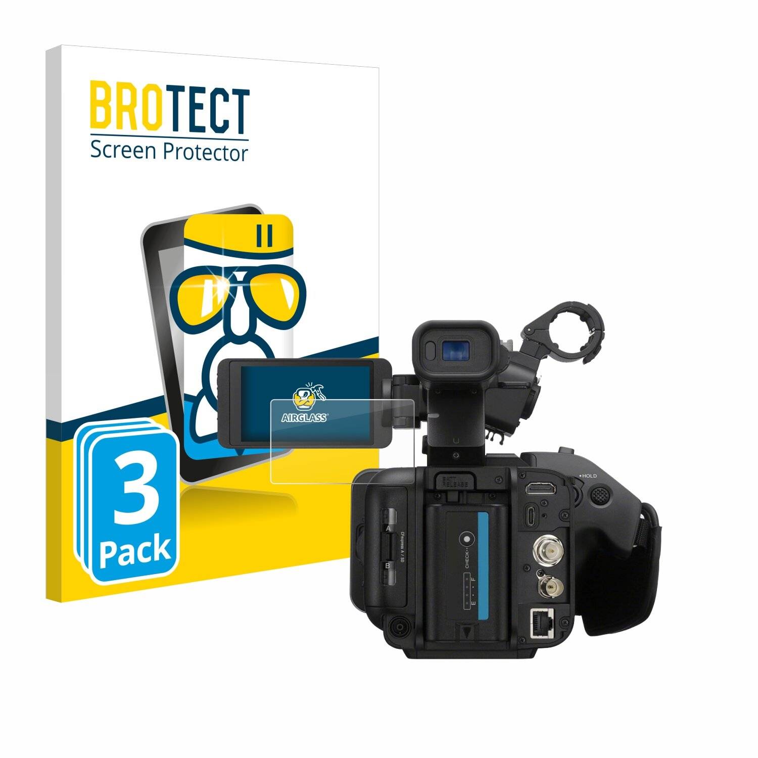 3x BROTECT AirGlass Glas Panzer-Folie für Sony PXW-Z200 -