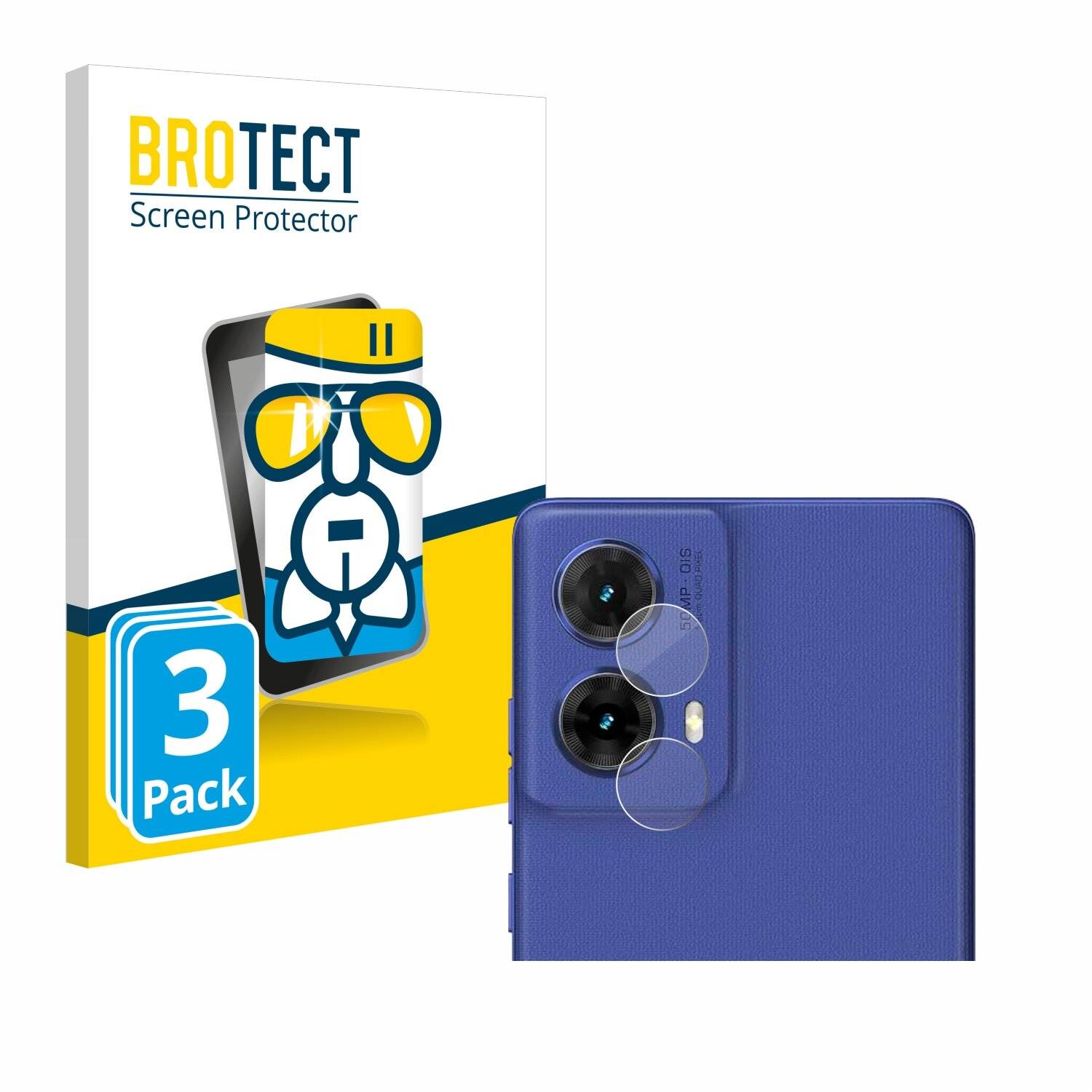 3x BROTECT AirGlass Glas Panzer-Folie für Motorola Moto G85 (NUR Kamera) -