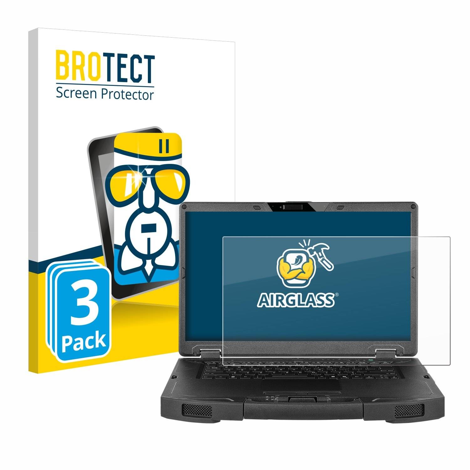 3x BROTECT AirGlass Glas Panzer-Folie für Getac S510 -