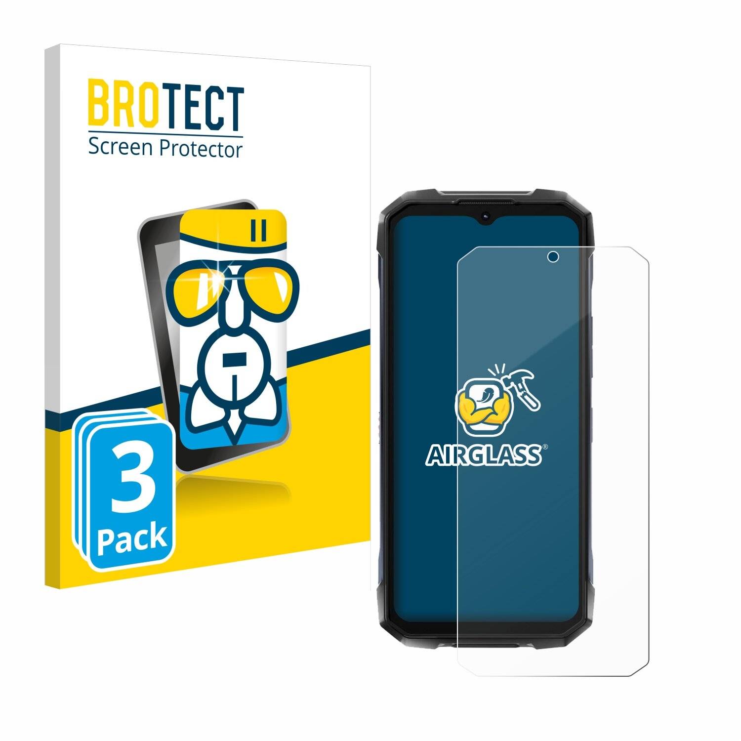 3x BROTECT AirGlass Glas Panzer-Folie für Hotwav Hyper 7 Pro -