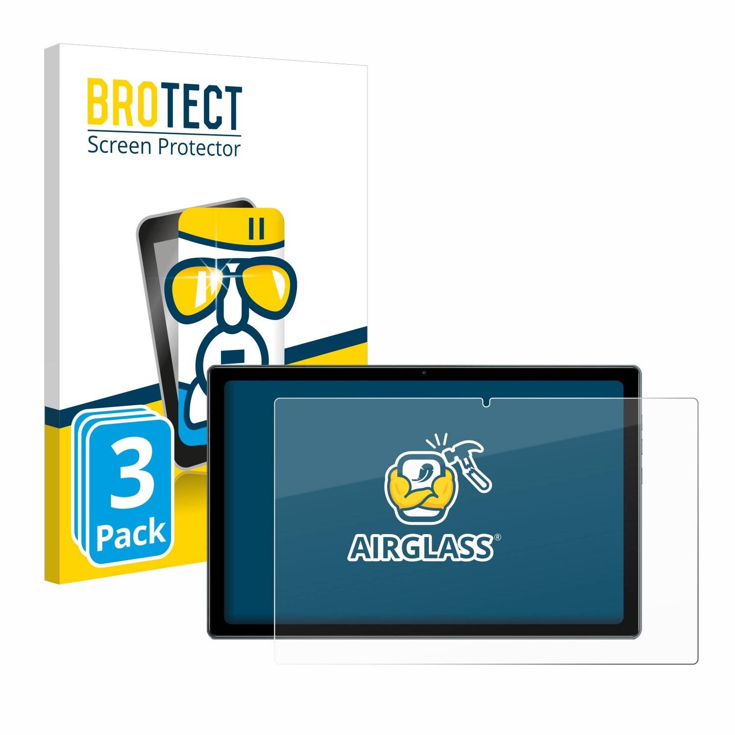 3x BROTECT AirGlass Glas Panzer-Folie für Xgody P70 Pro -