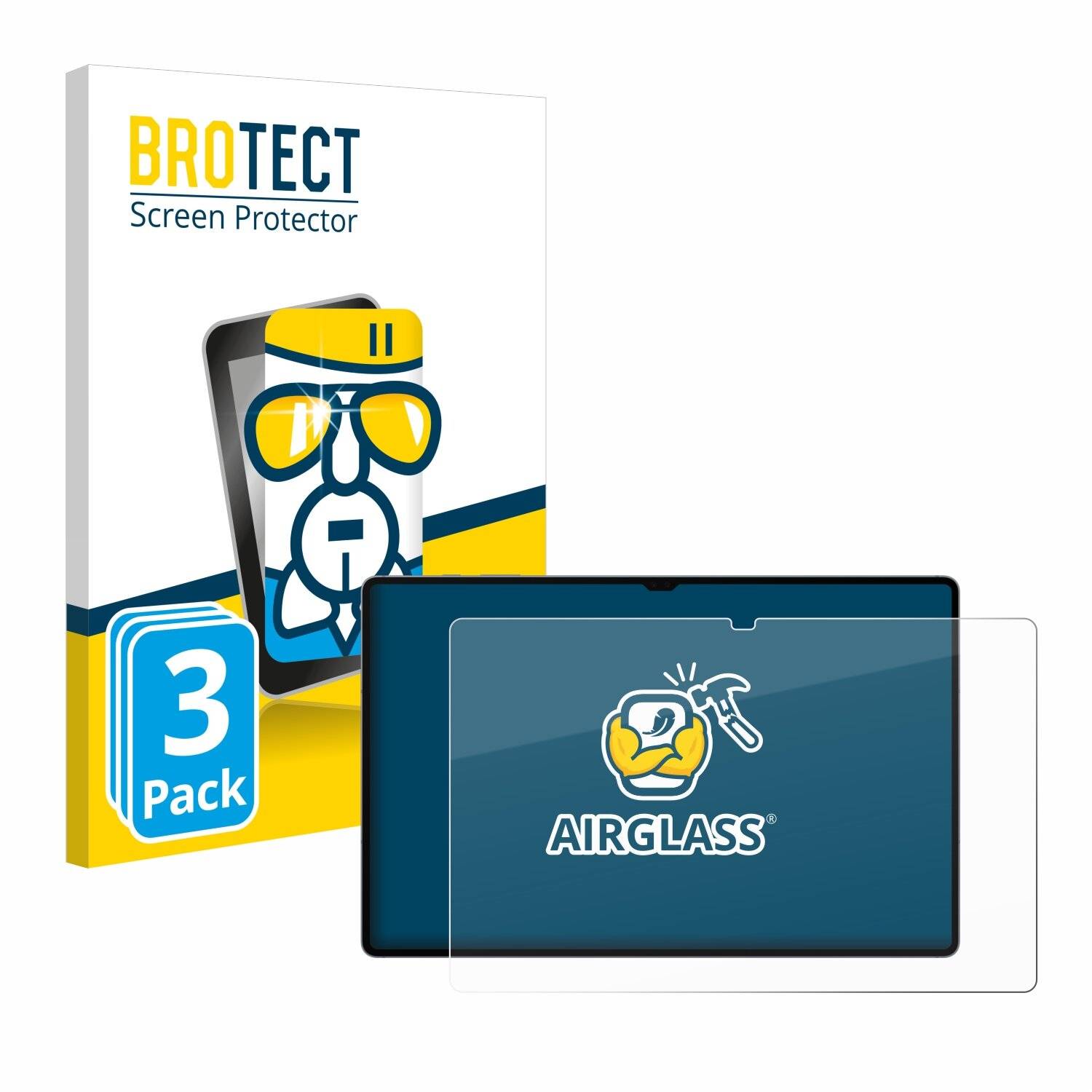 3x BROTECT AirGlass Glas Panzer-Folie für Samsung Galaxy Tab S10 Ultra 5G -