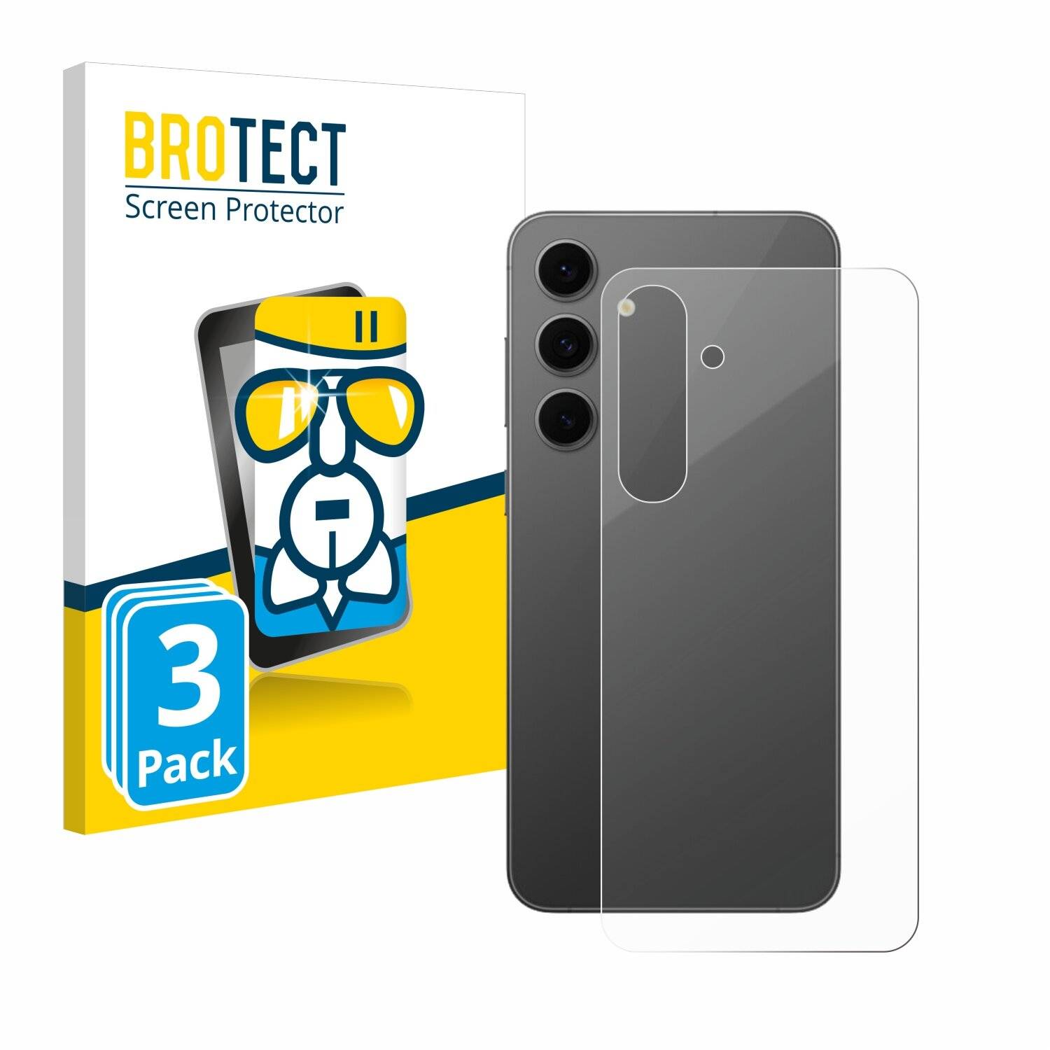 3x BROTECT AirGlass Glas Panzer-Folie für Samsung Galaxy S24 FE (Rückseite) -