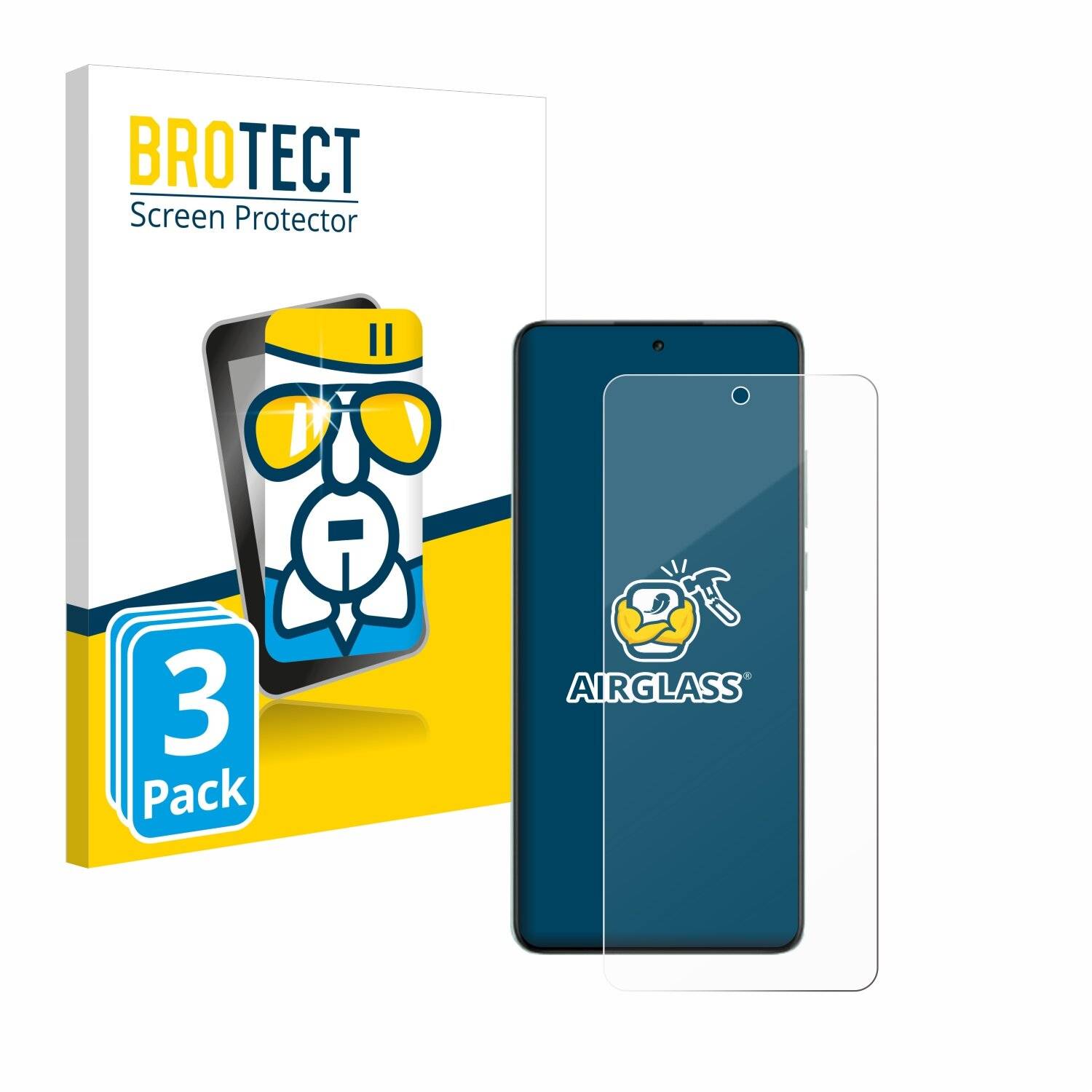 3x BROTECT AirGlass Glas Panzer-Folie für Oppo K12 Plus -