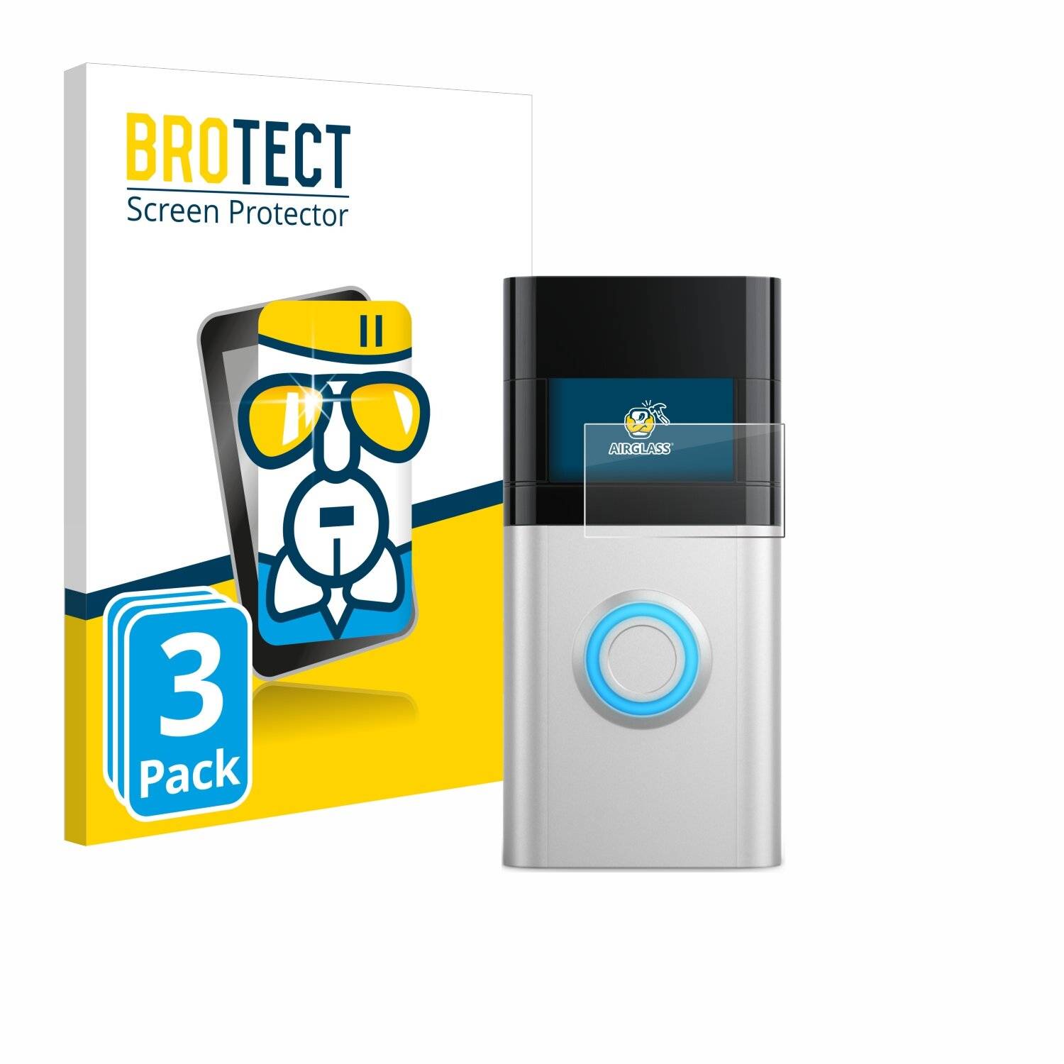 3x BROTECT AirGlass Glas Panzer-Folie für Ring Video Doorbell 3 Plus -