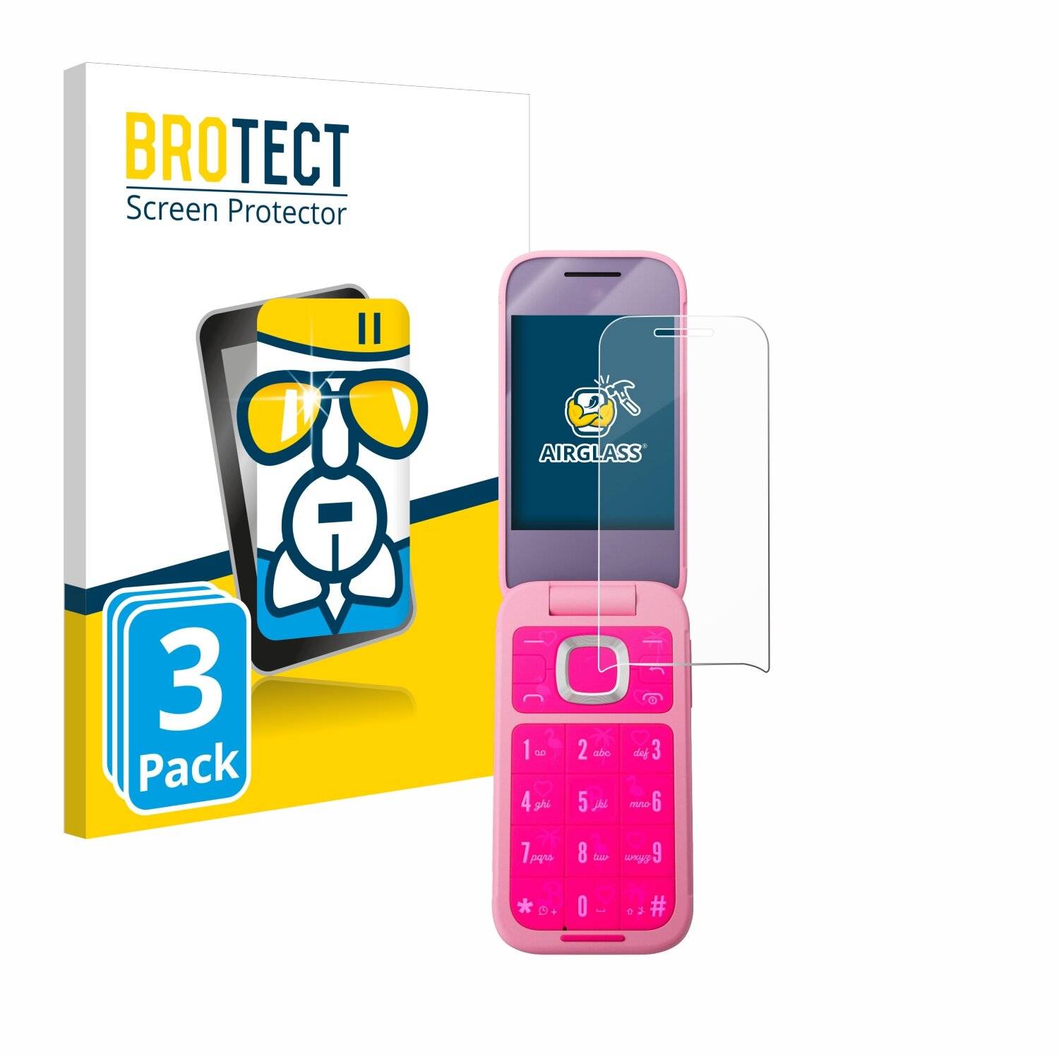 3x BROTECT AirGlass Glas Panzer-Folie für HMD Barbie Phone -