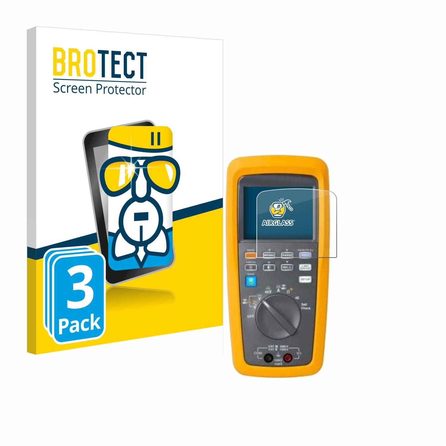 3x BROTECT AirGlass Glas Panzer-Folie für Fluke Solar-Multimeter 283 FC -