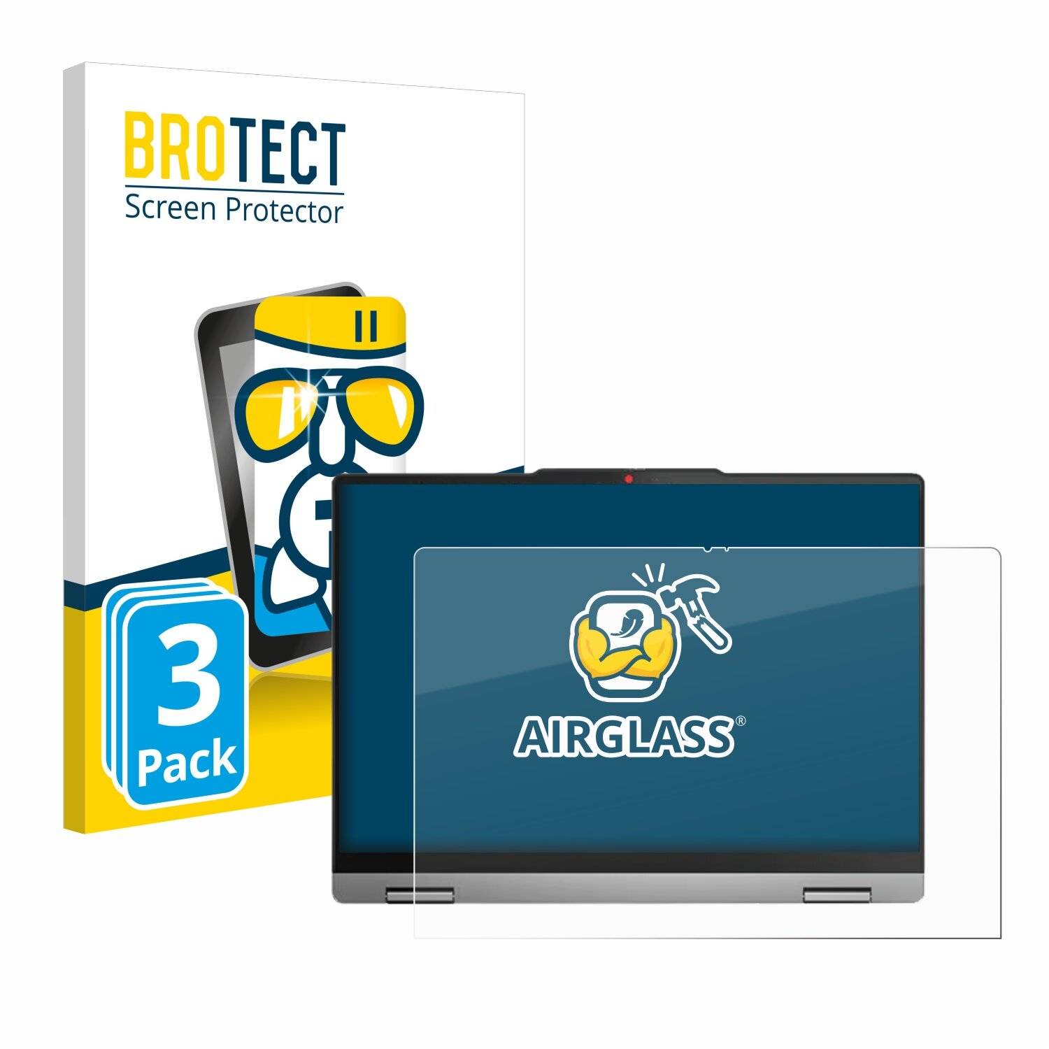 3x BROTECT AirGlass Glas Panzer-Folie für Lenovo IdeaPad 5x 2-in-1 Gen 9 14 -