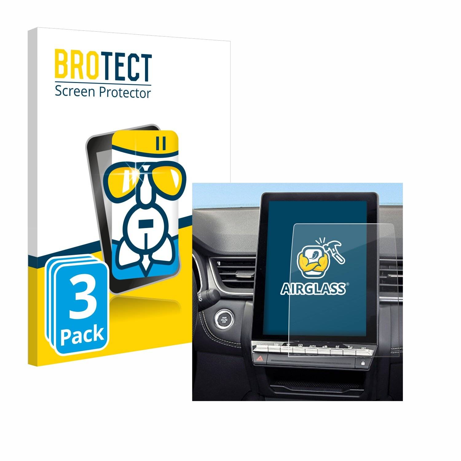 3x BROTECT AirGlass Glas Panzer-Folie für Renault Symbioz 2024 -
