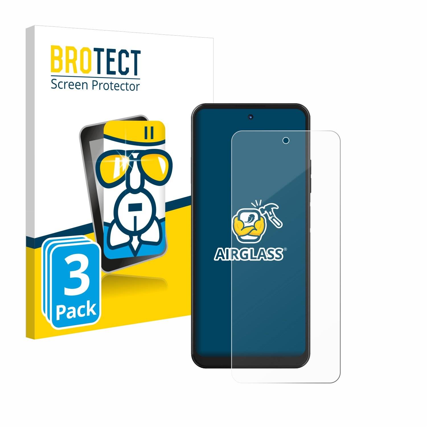3x BROTECT AirGlass Glas Panzer-Folie für Hotwav Note 12 -