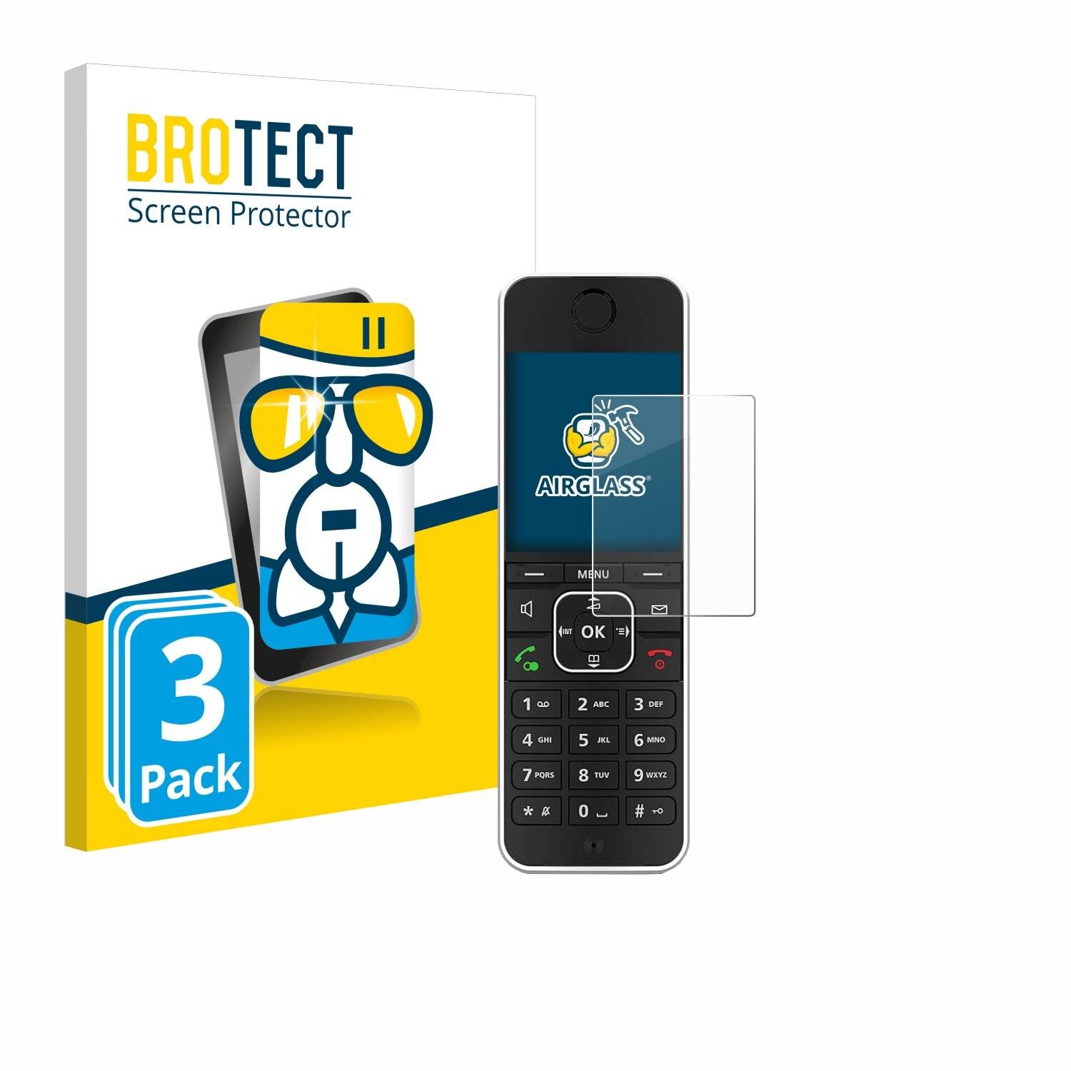 3x BROTECT AirGlass Glas Panzer-Folie für AVM Fritz!Fon C6 Black -