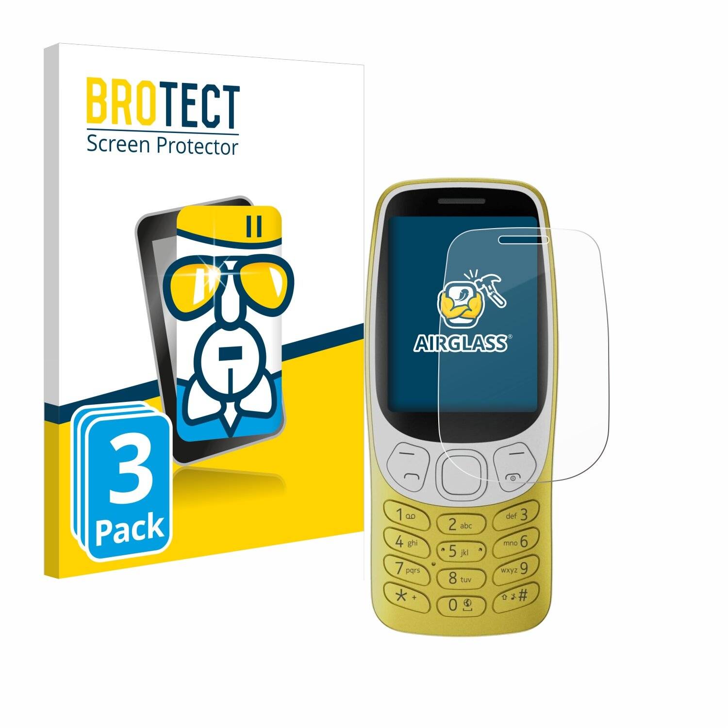 3x BROTECT AirGlass Glas Panzer-Folie für Nokia 3210 -