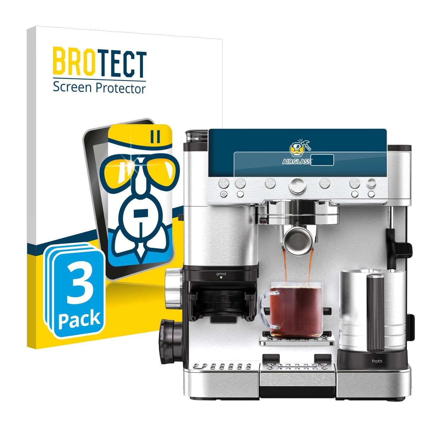 3x BROTECT AirGlass Glas Panzer-Folie für Ninja Luxe Cafe Premier -