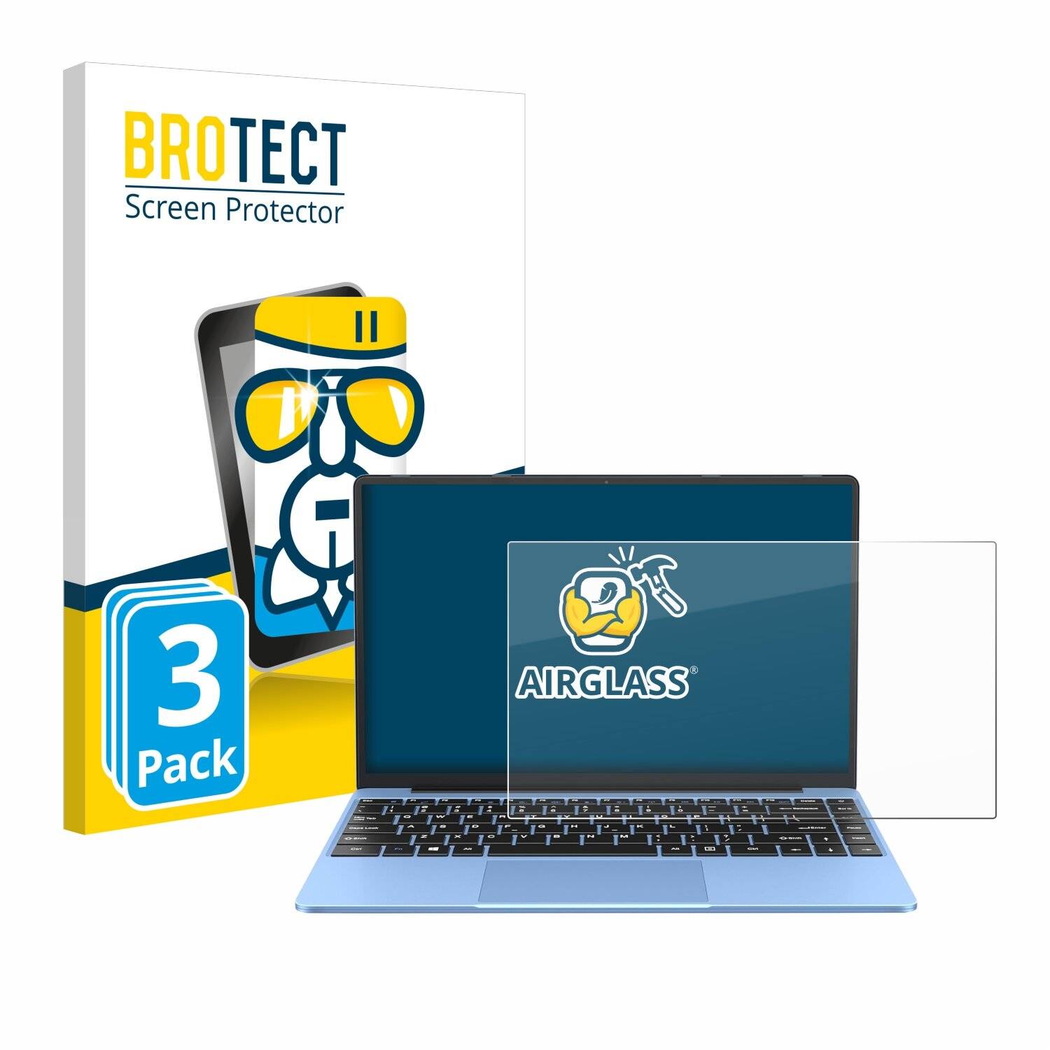 3x BROTECT AirGlass Glas Panzer-Folie für Aocwei A5-B-BEI 14 -