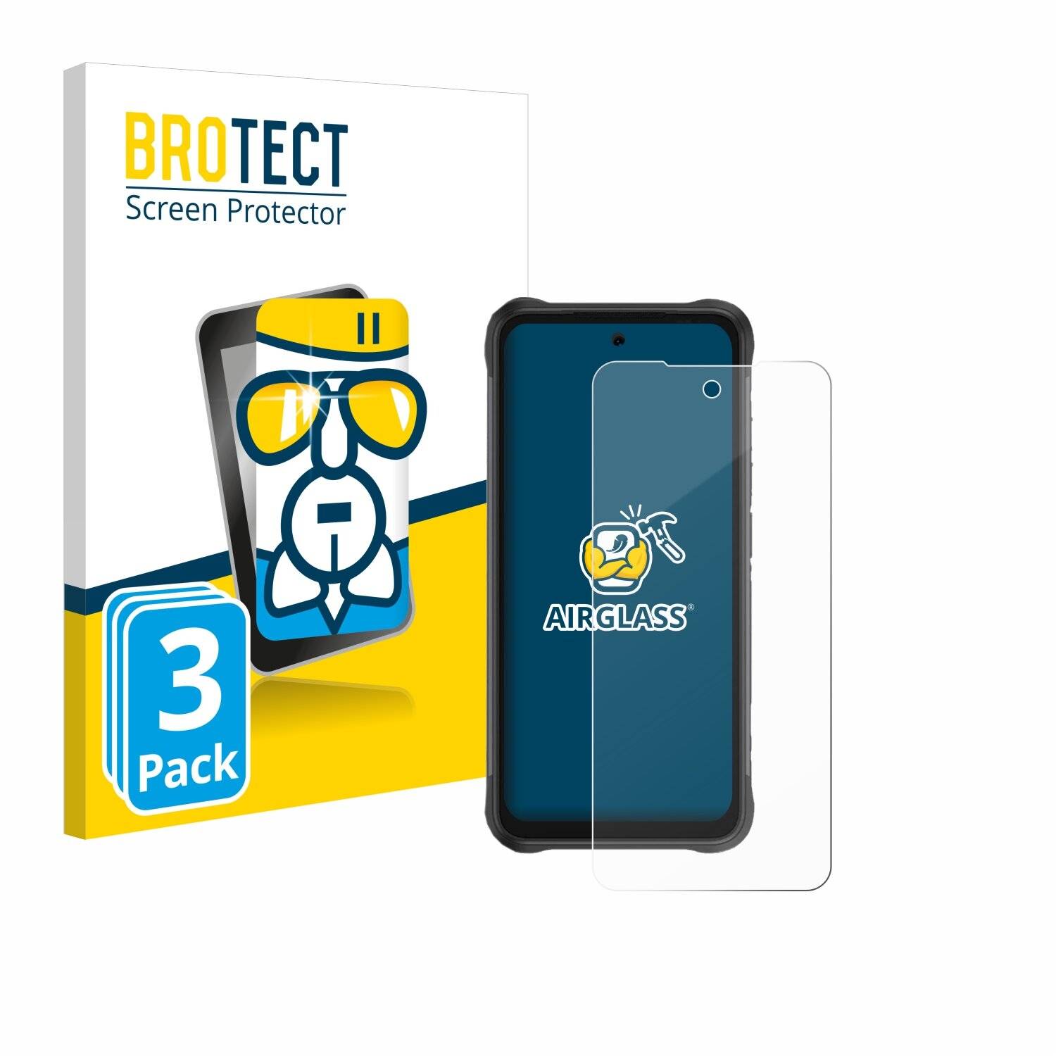 3x BROTECT AirGlass Glas Panzer-Folie für Umidigi Bison GT2 4G -