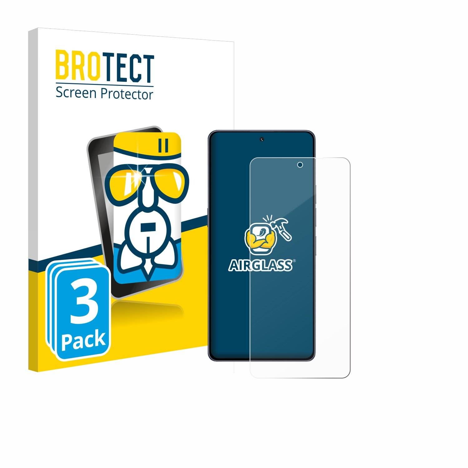 3x BROTECT AirGlass Glas Panzer-Folie für Umidigi A15 Pro 5G -