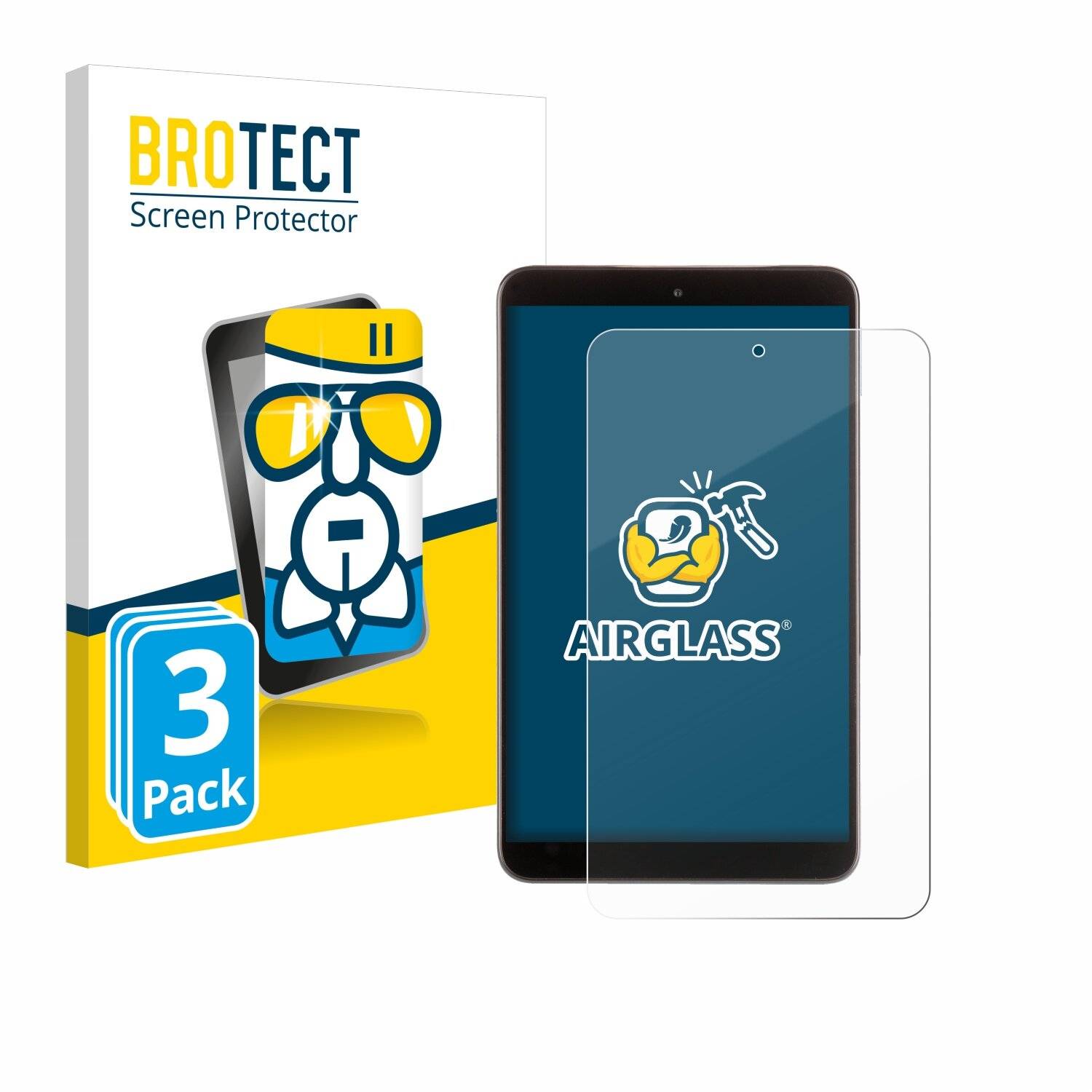 3x BROTECT AirGlass Glas Panzer-Folie für Nokia T10 (Hochformat) -