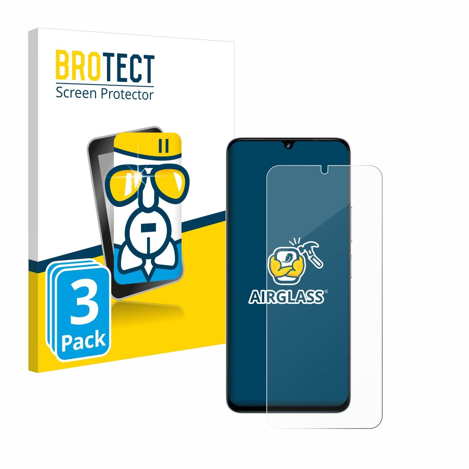 3x BROTECT AirGlass Glas Panzer-Folie für Umidigi G100 -